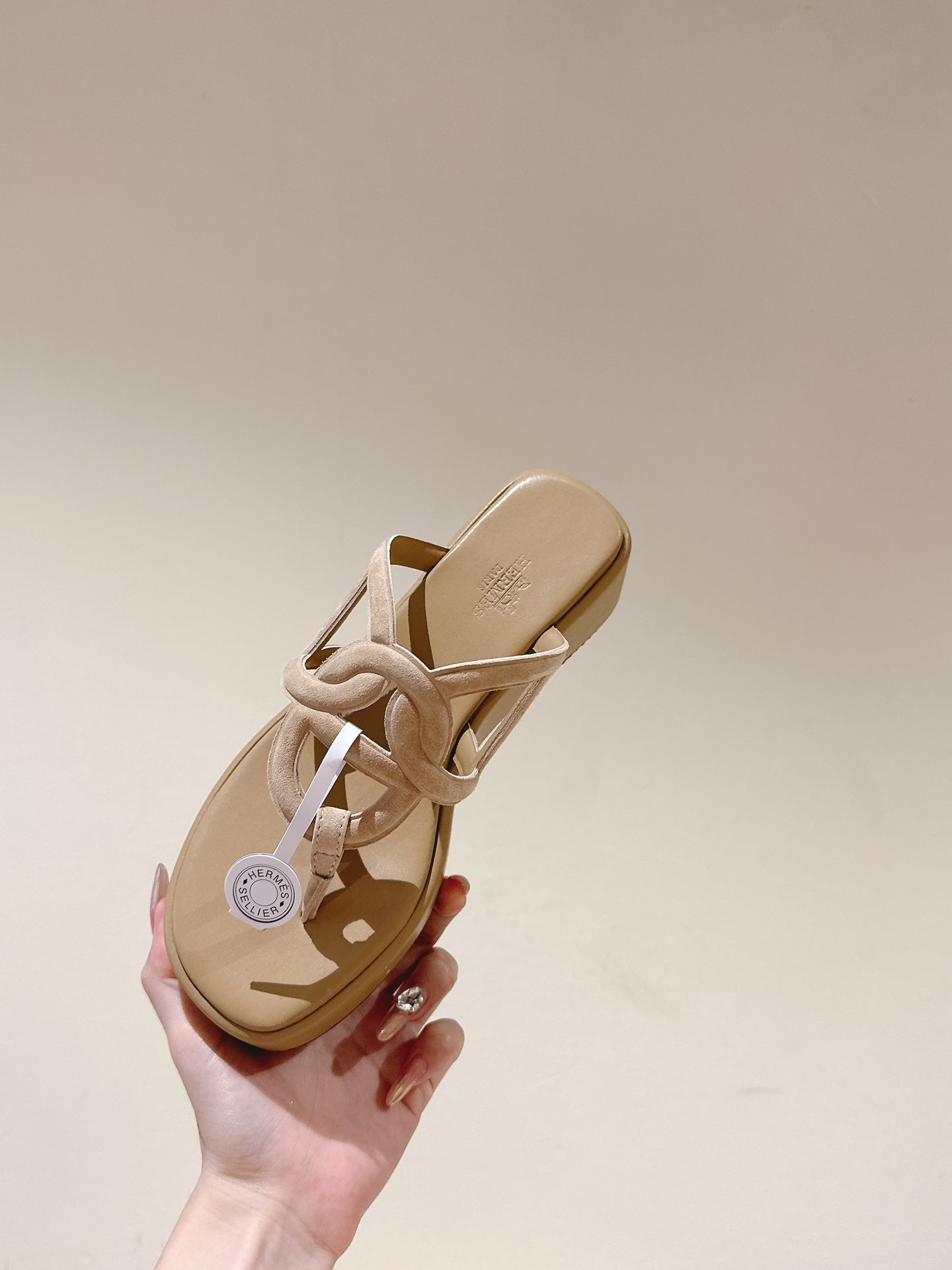 HM  Gipsy  Sandals 50mm Beige  Sheepskin 484751