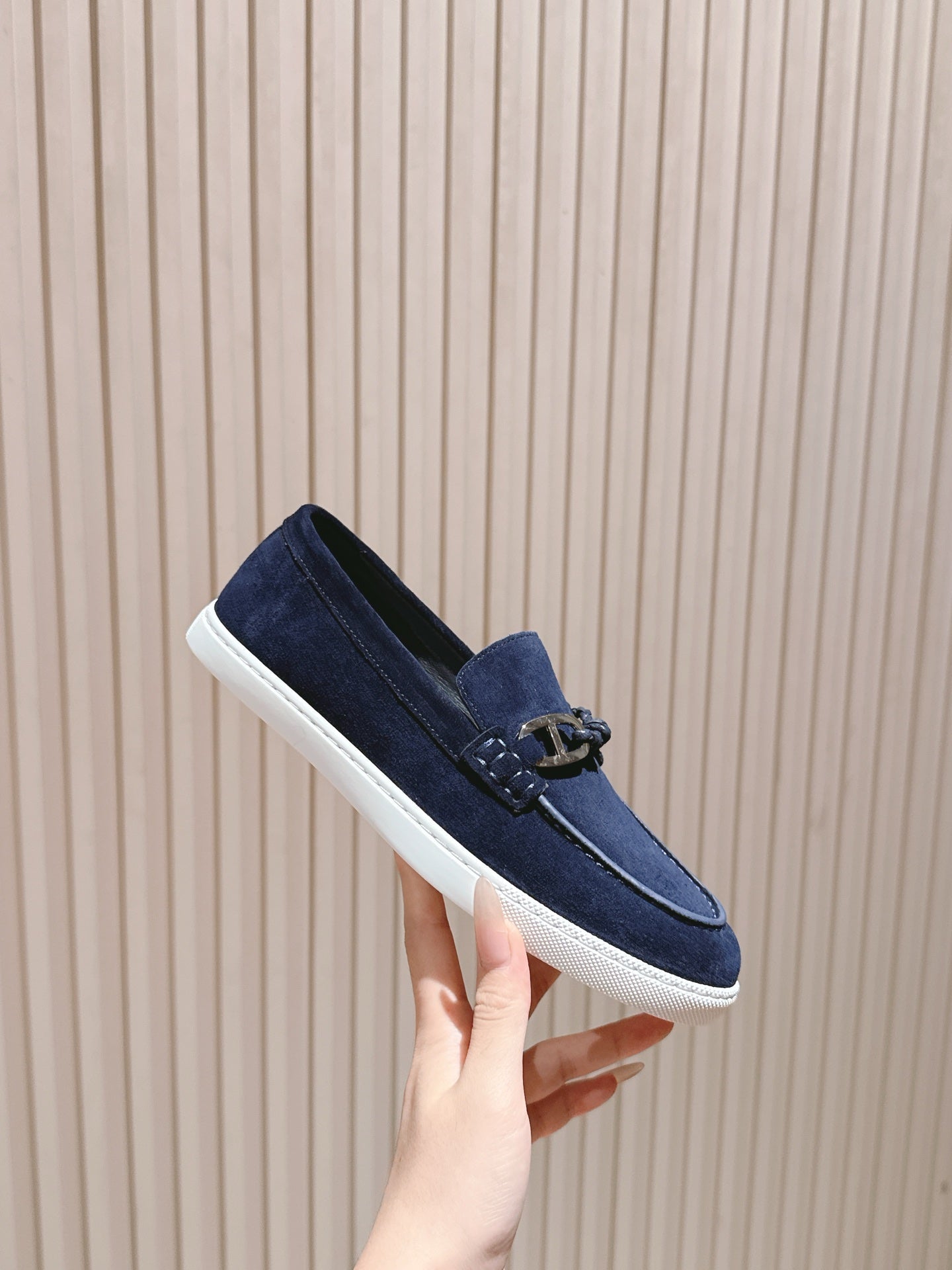 HM 25s Ignacio Loafer Navy Blue Suede Rubber 445350