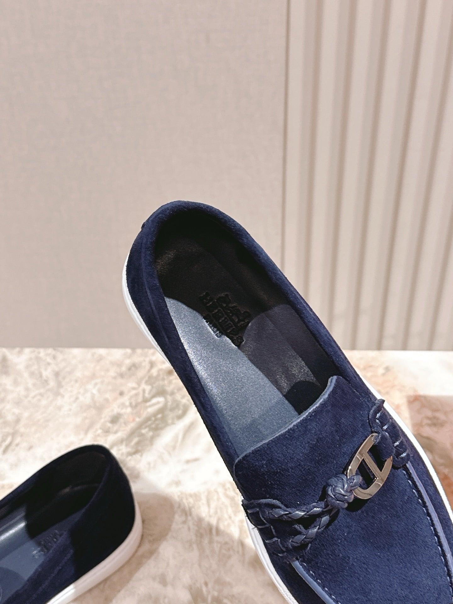 HM 25s Ignacio Loafer Navy Blue Suede Rubber 445350