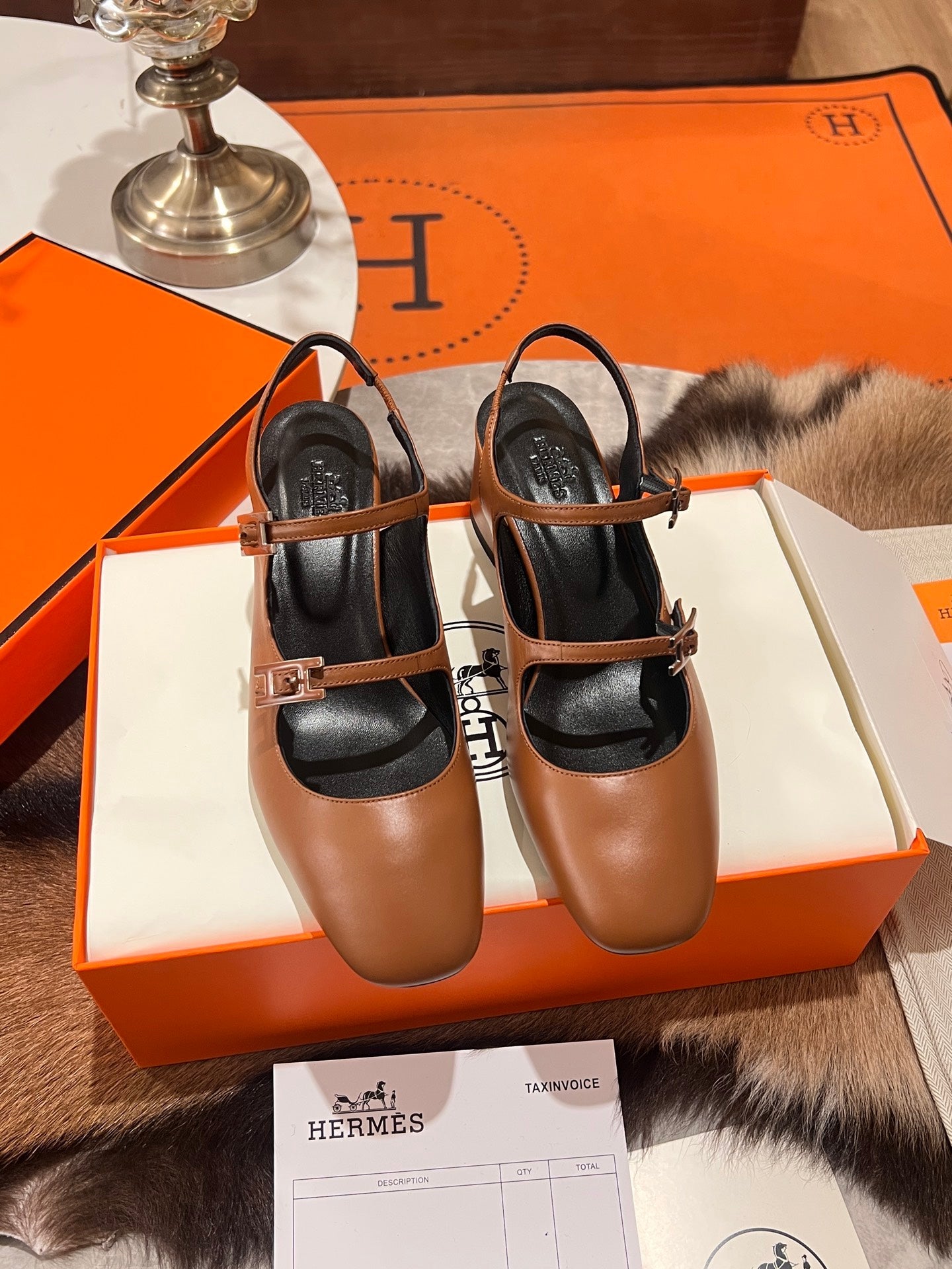 HM Jackie 50 Pump Tan Brown Calfskin 680234