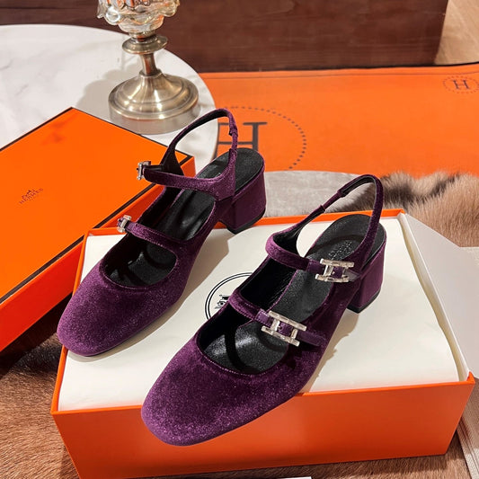 HM Jackie 50 Pump Purple Velvet 680228