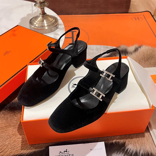 HM Jackie 50 Pump Black Velvet 680229