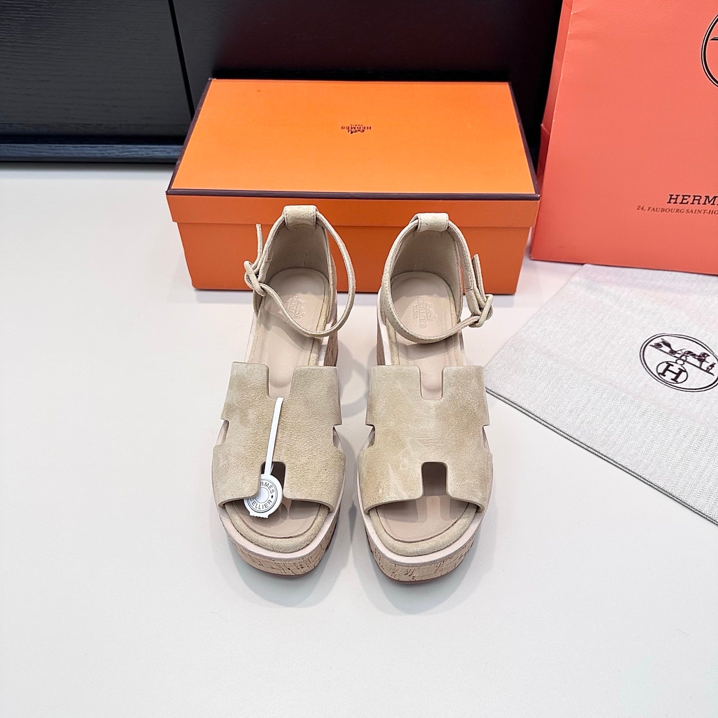 HM Luce 30 Sandal 65mm Light Beige Suede 622759