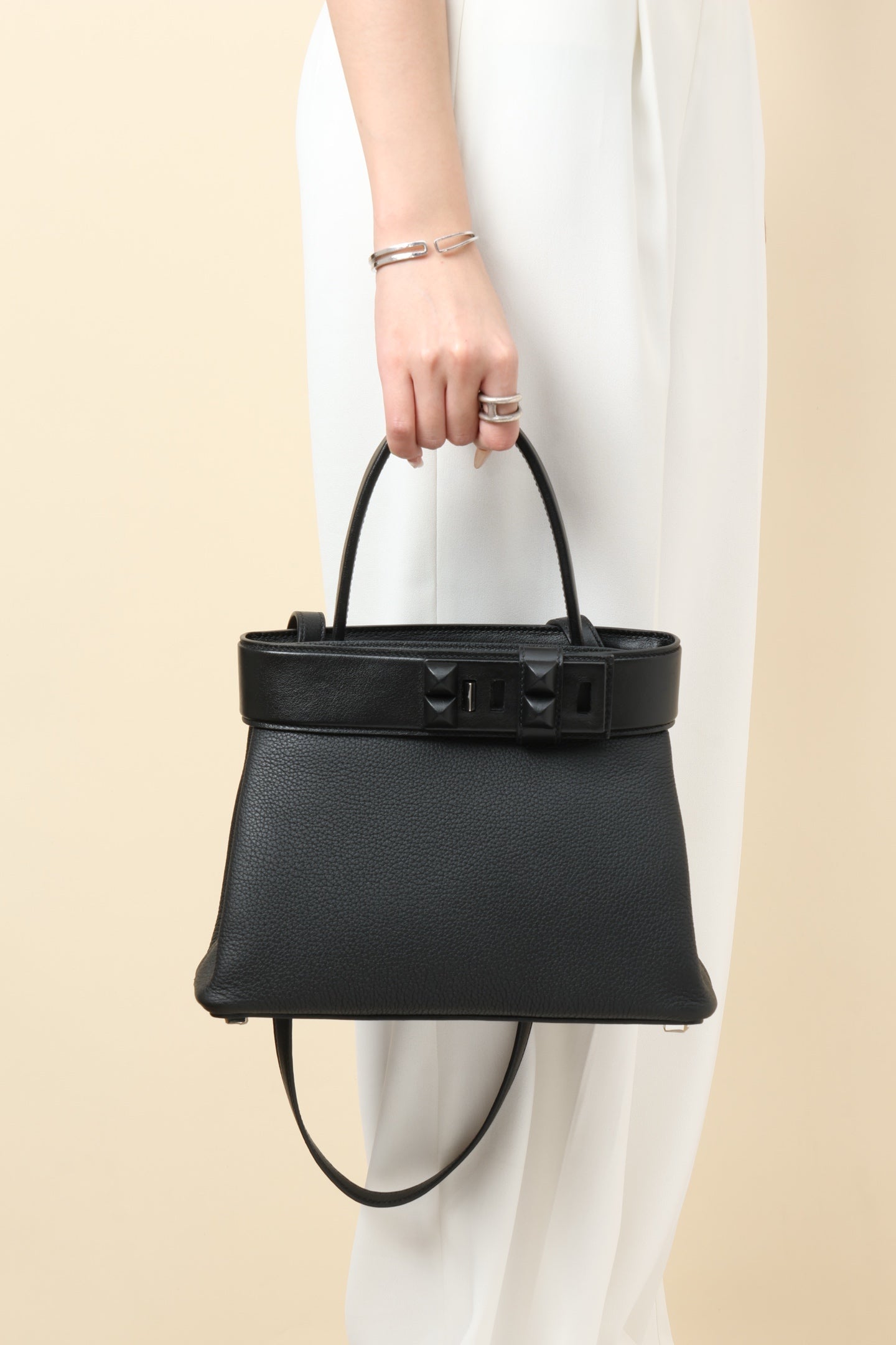 HM Medor Bag With Collier De Chien Clasp Black Togo And Swift Calfskin 269924