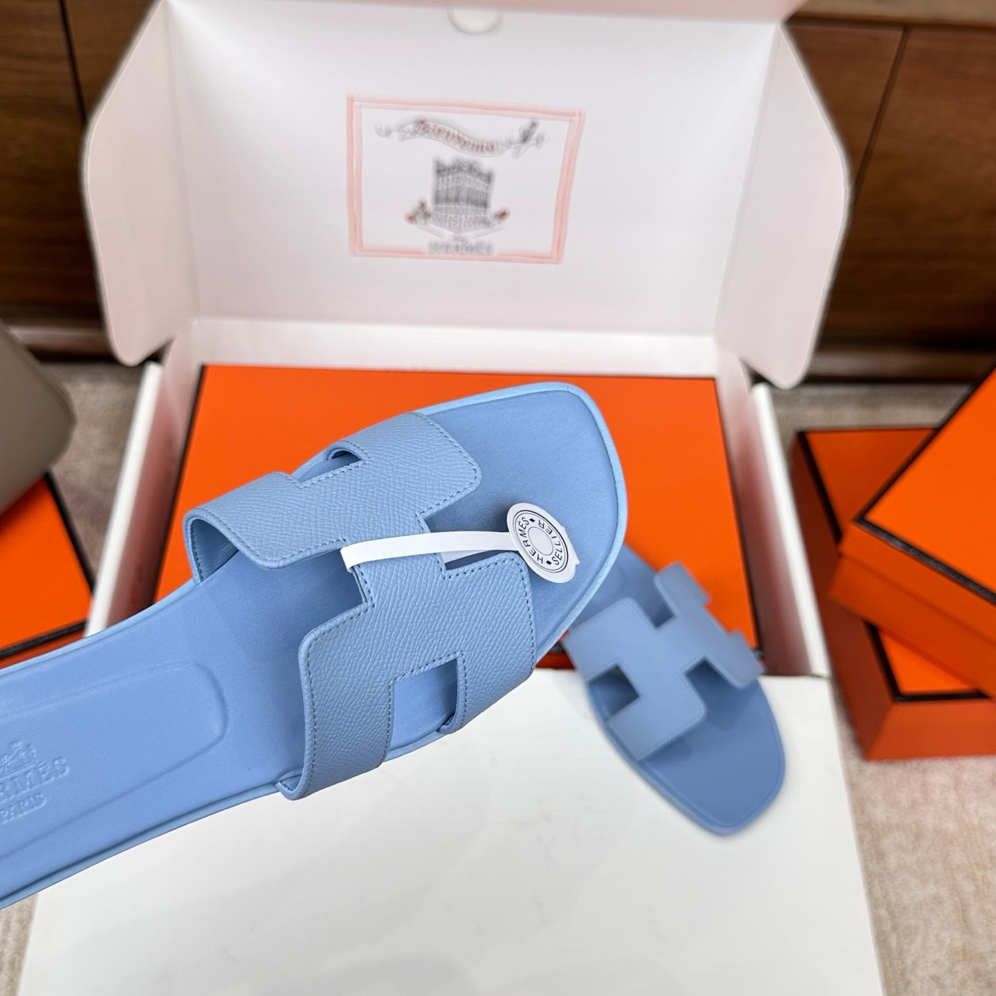 HM Oran Sandal Ocean Blue Espom Sheepskin 802480