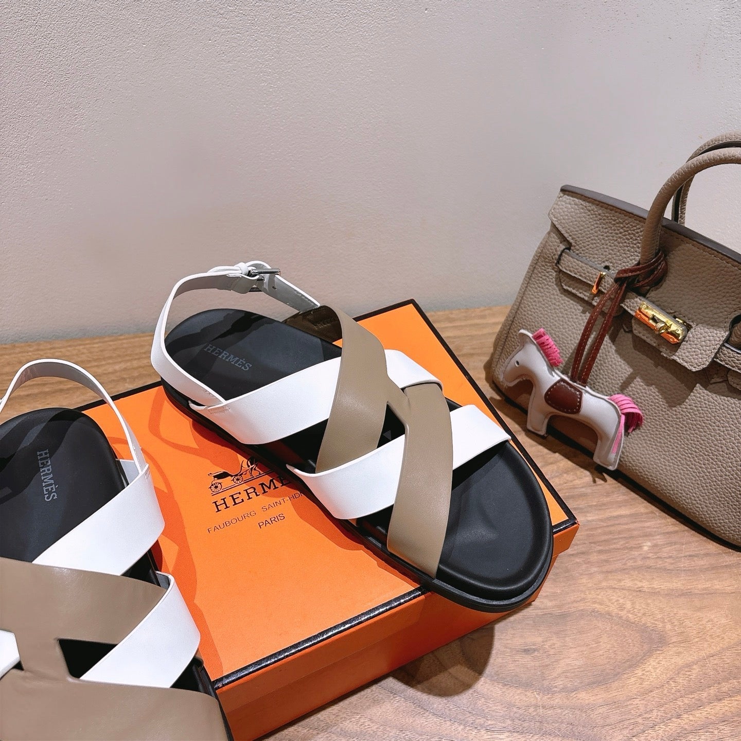 HM 25 Heracles Sandal White Nude Calfskin