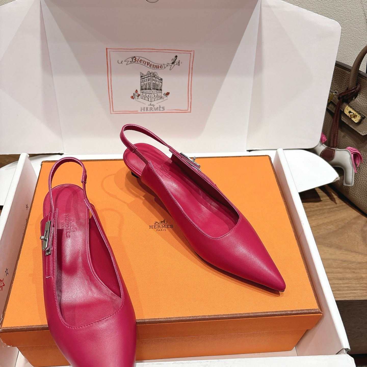 HM Lover Pump 40mm Rose Framboise Calfskin 429021