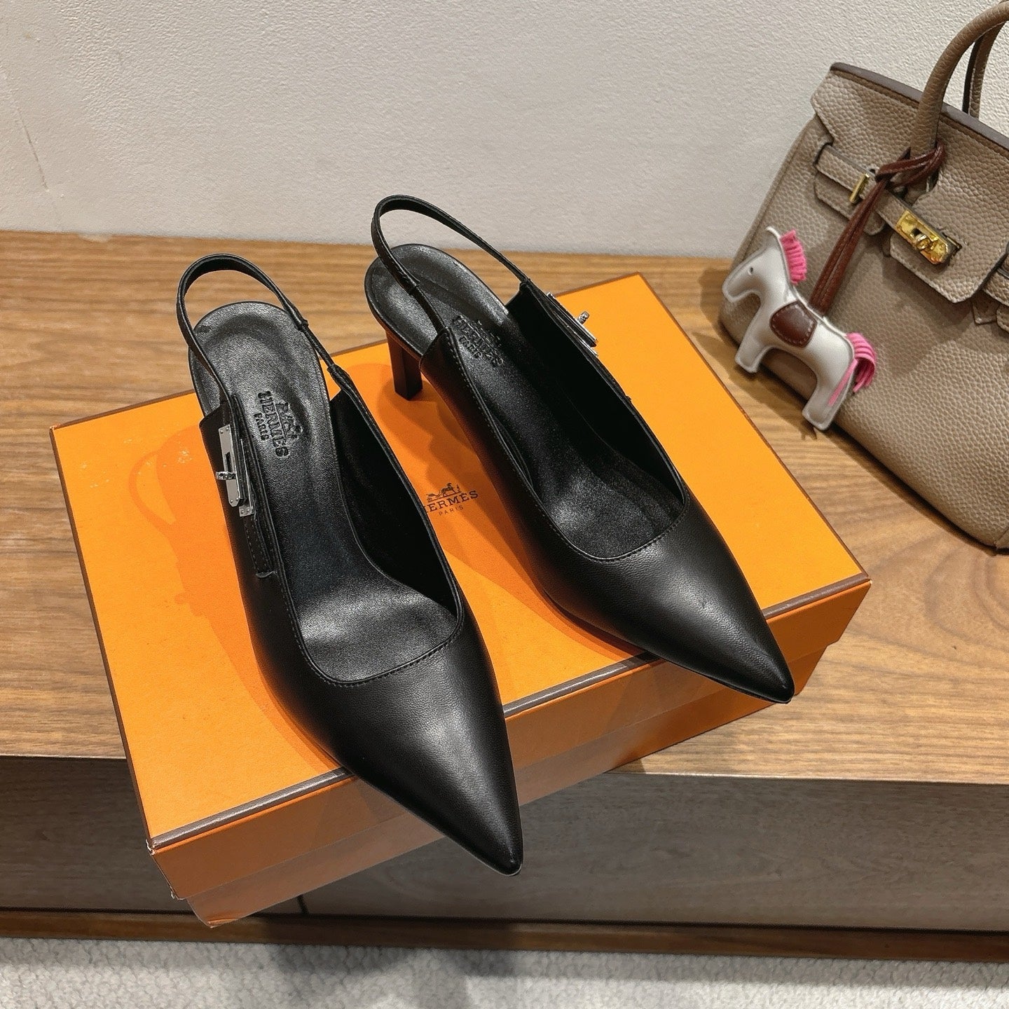 HM Lover Pump 80mm Black Calfskin 429025