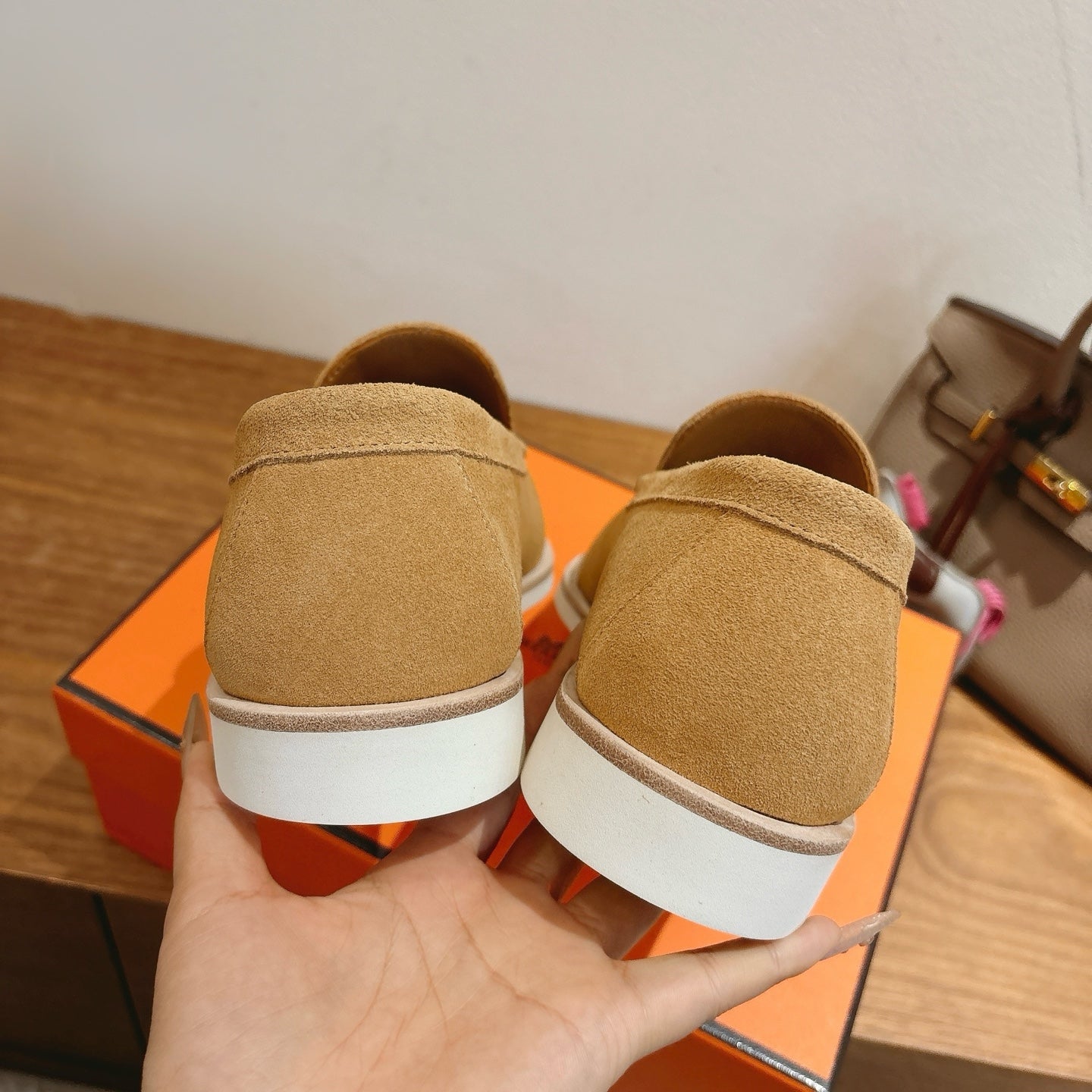 HM Impact Loafers Light Beige Suede 526163