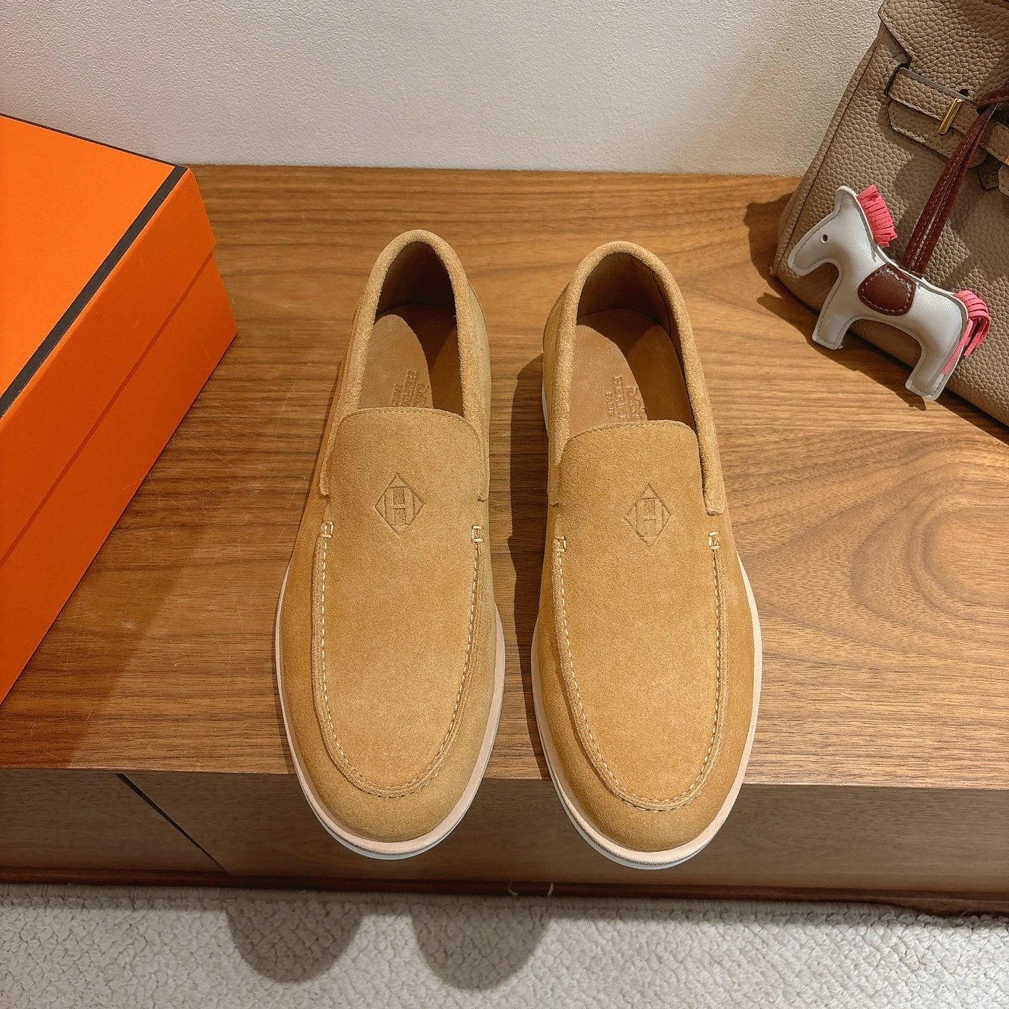 HM Impact Loafers Light Beige Suede 526163