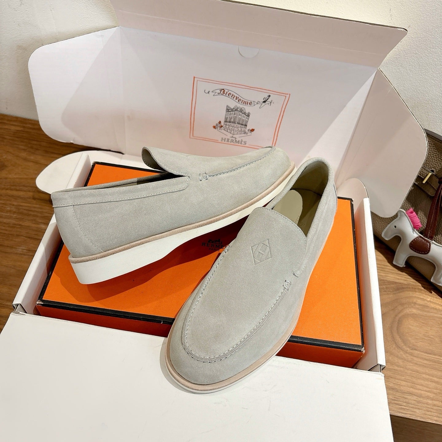 HM Impact Loafers Light Grey Suede 526170