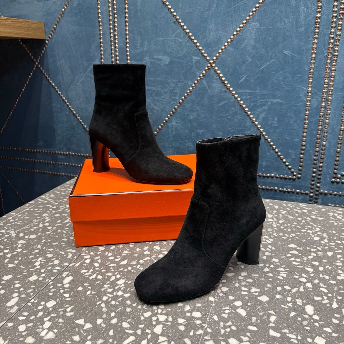 HM Lisa Ankle Boots 80mm Black Suede 531560