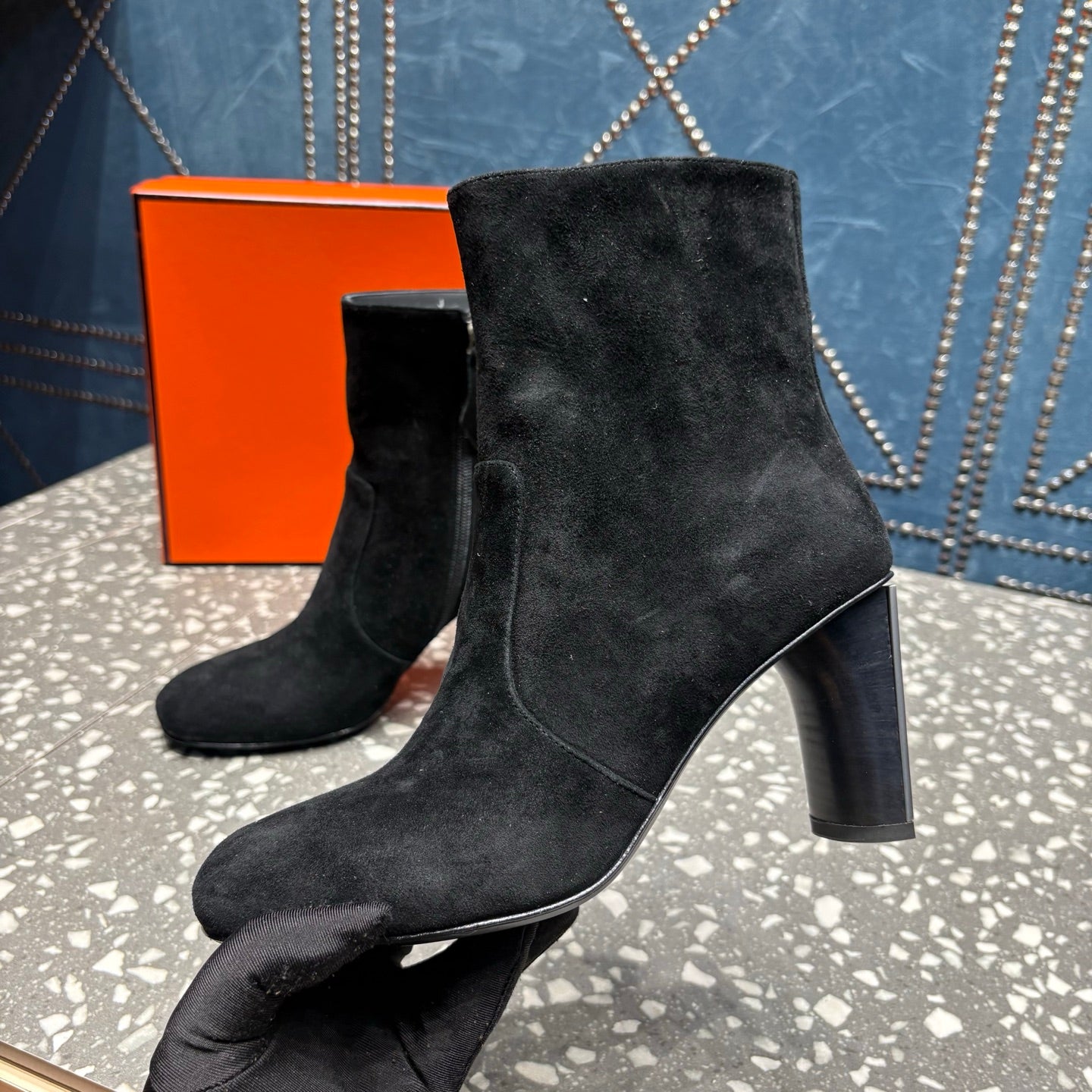 HM Lisa Ankle Boots 80mm Black Suede 531560