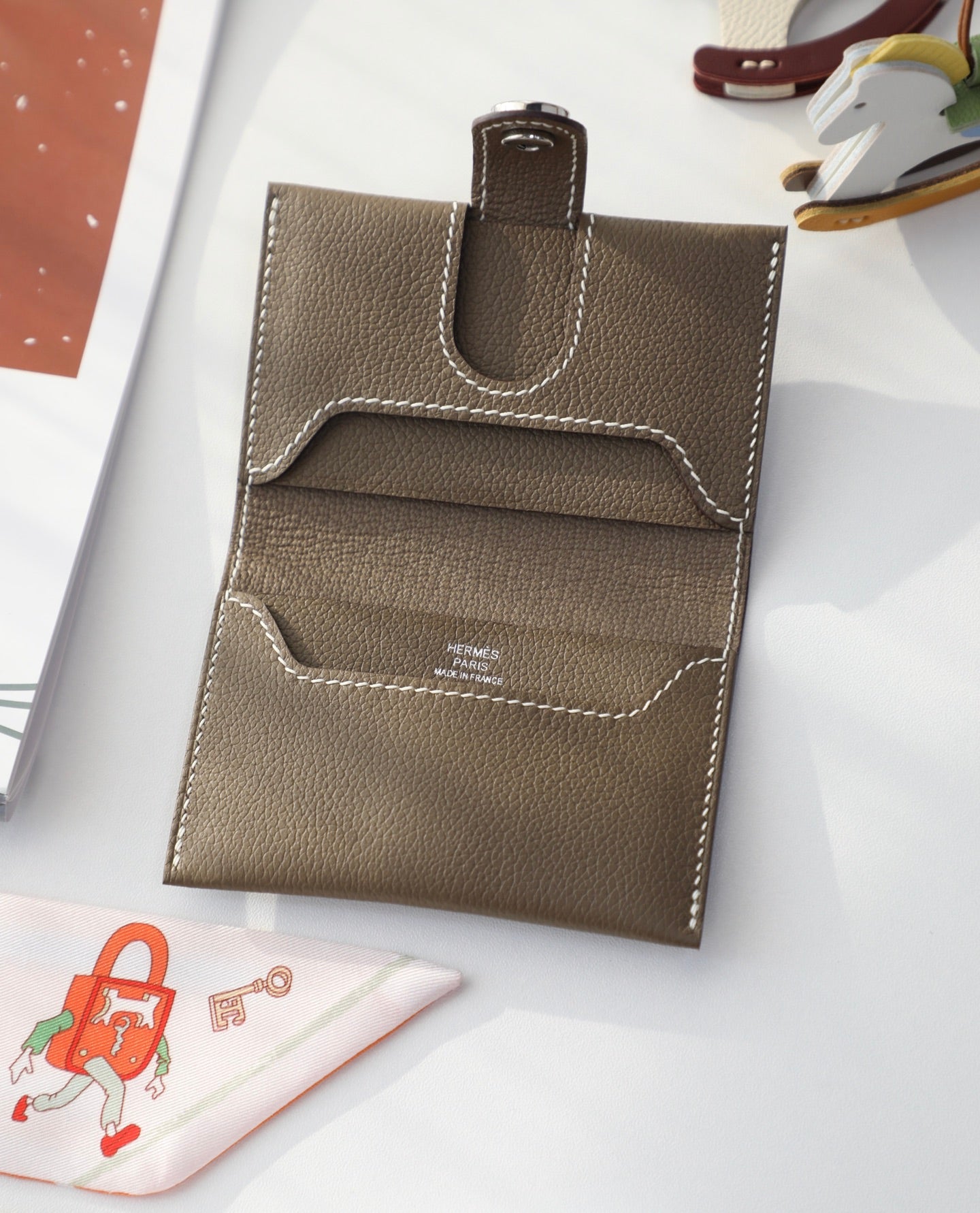 HM R.M.SCard Holder Taupe Togo Leather 284485