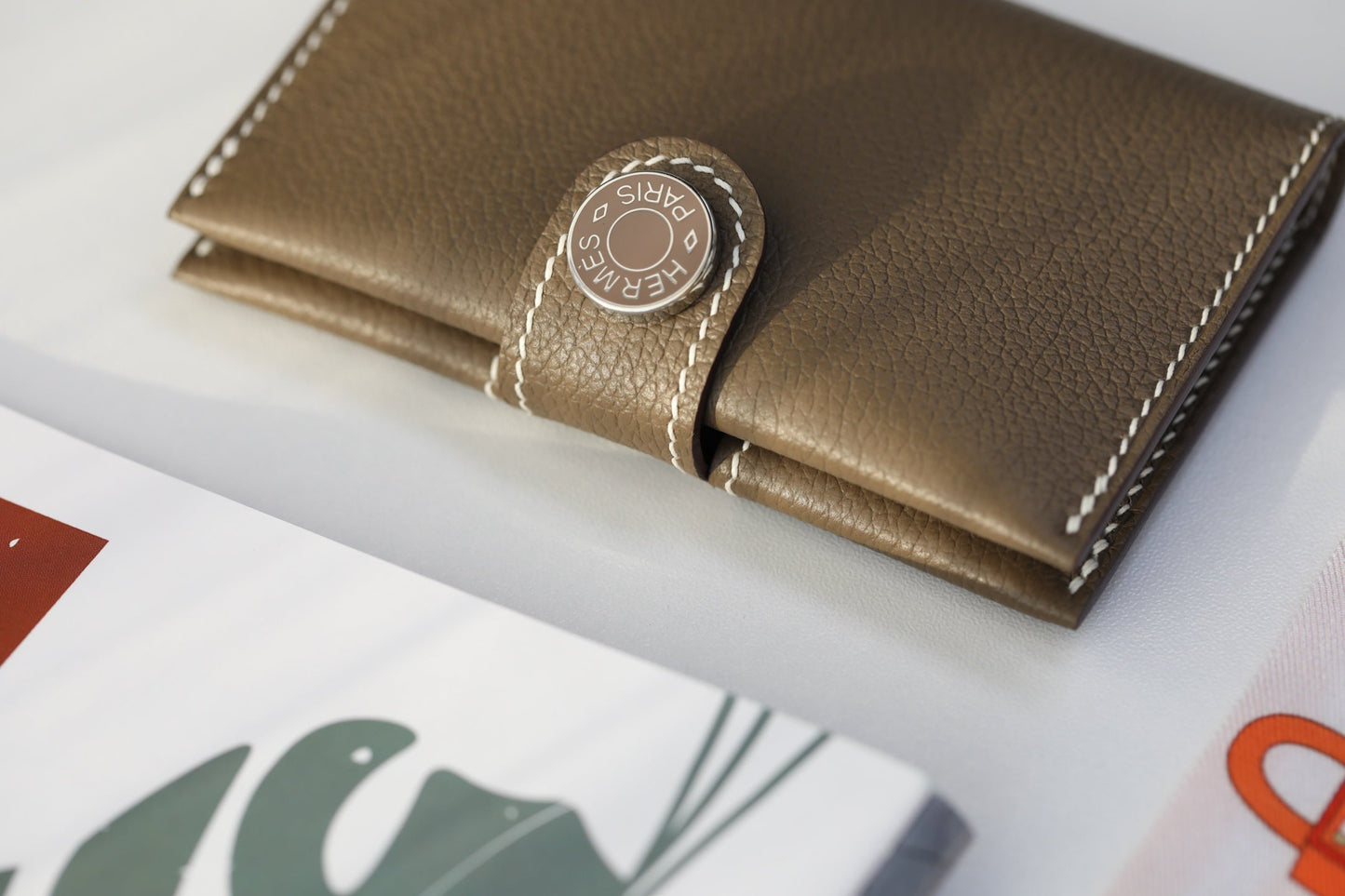 HM R.M.SCard Holder Taupe Togo Leather 284485