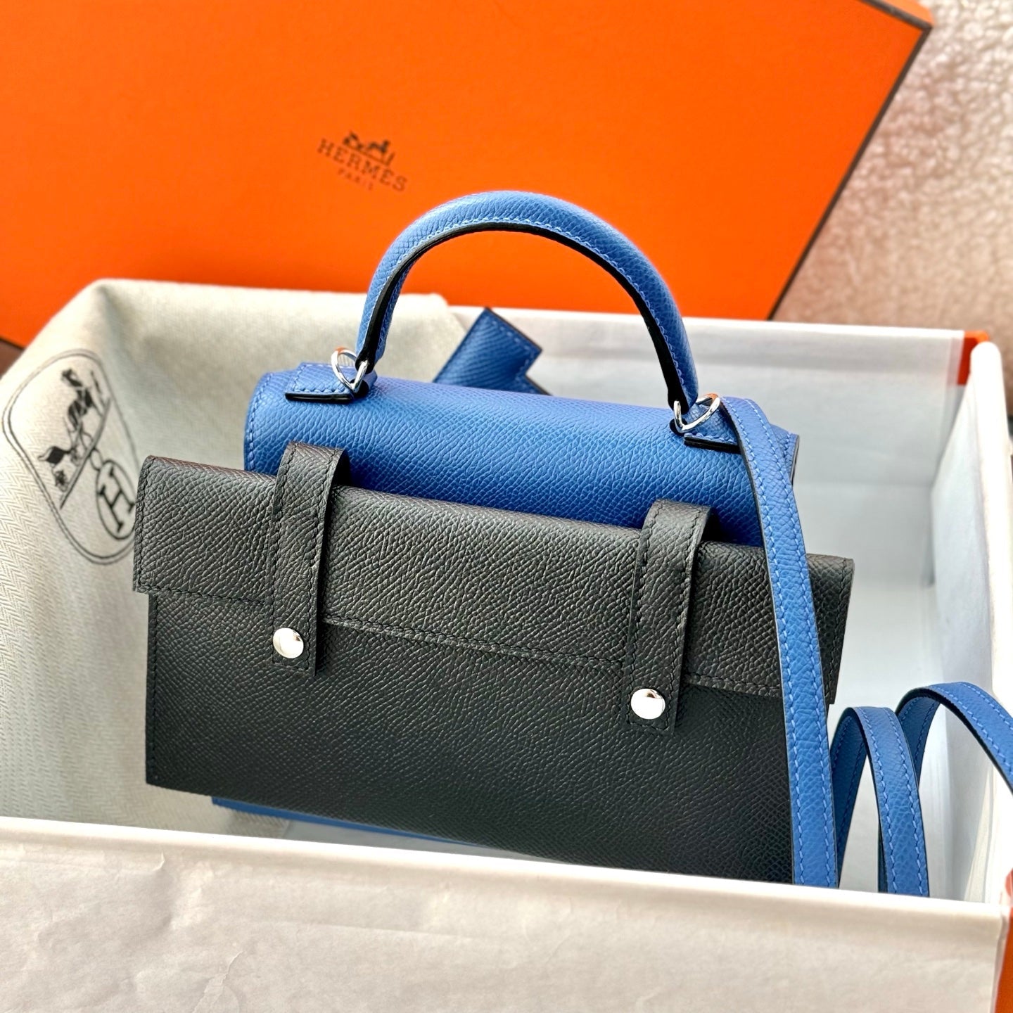 HM Kelly Doll Bag 18cm Dark Blue EpsomLeather 284587