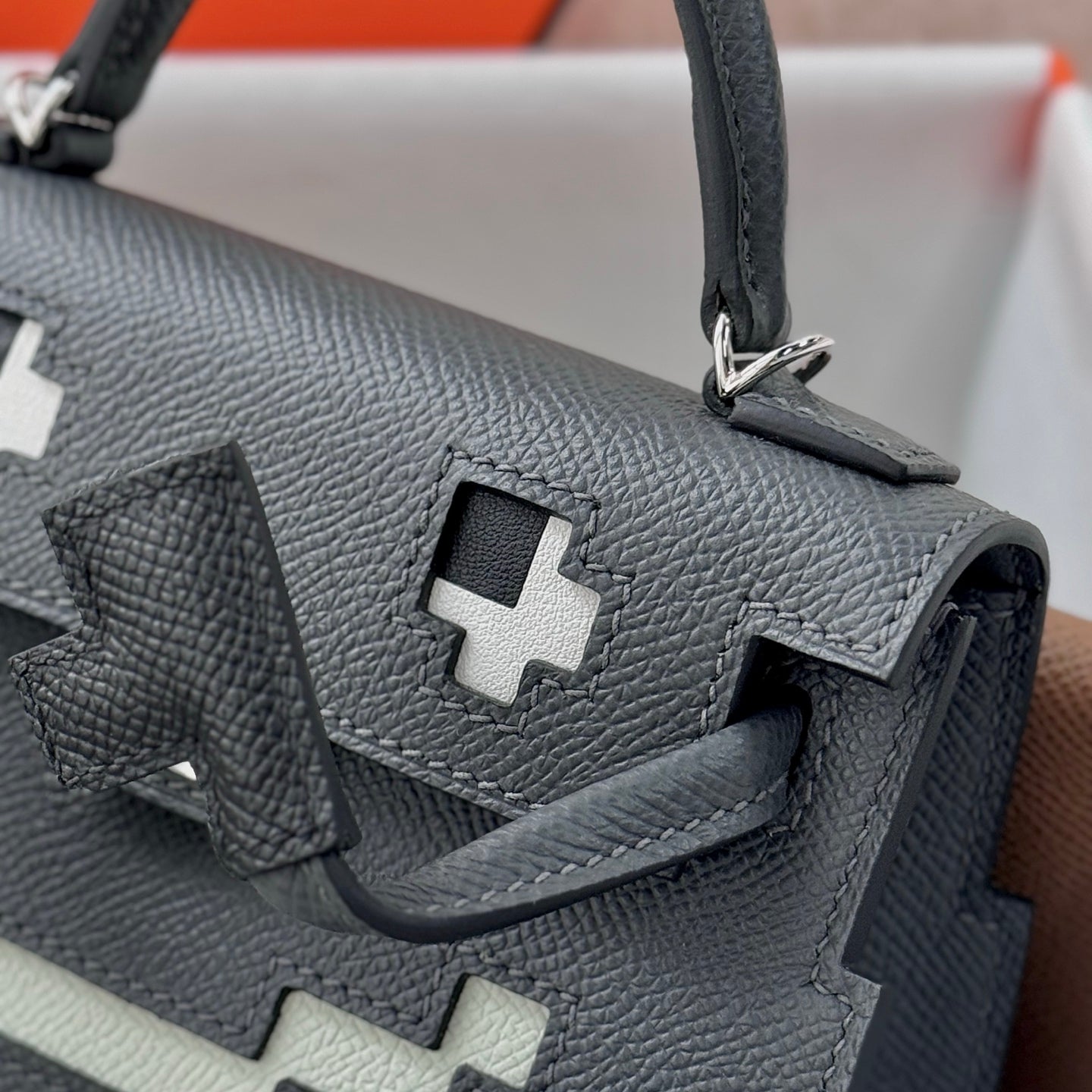 HM Kelly Doll Bag 18cm Fog Gray Epsom Leather 284592