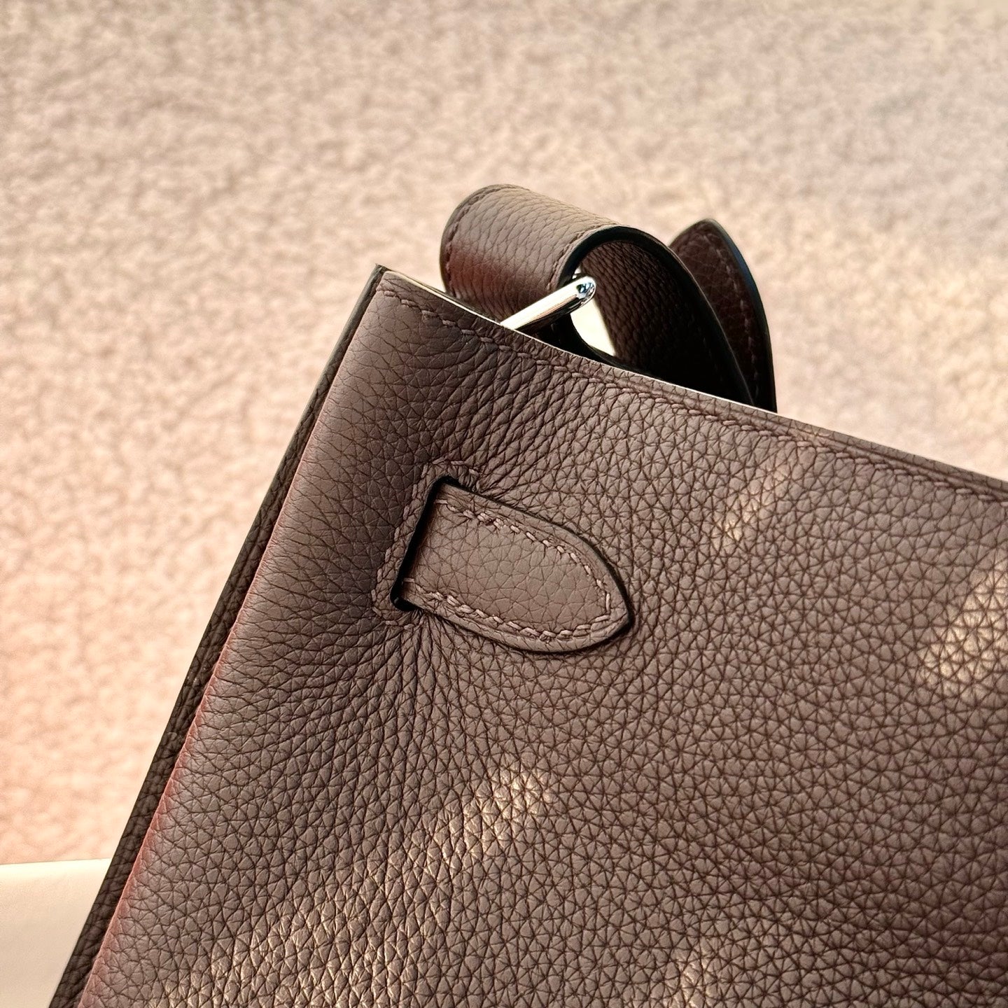 HM So Kelly Shoulder Bag 22cm Etoupe Cowhide 284532