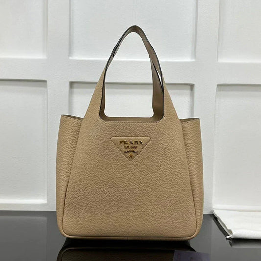Prada 2026 Tote Bag Beige Calfskin