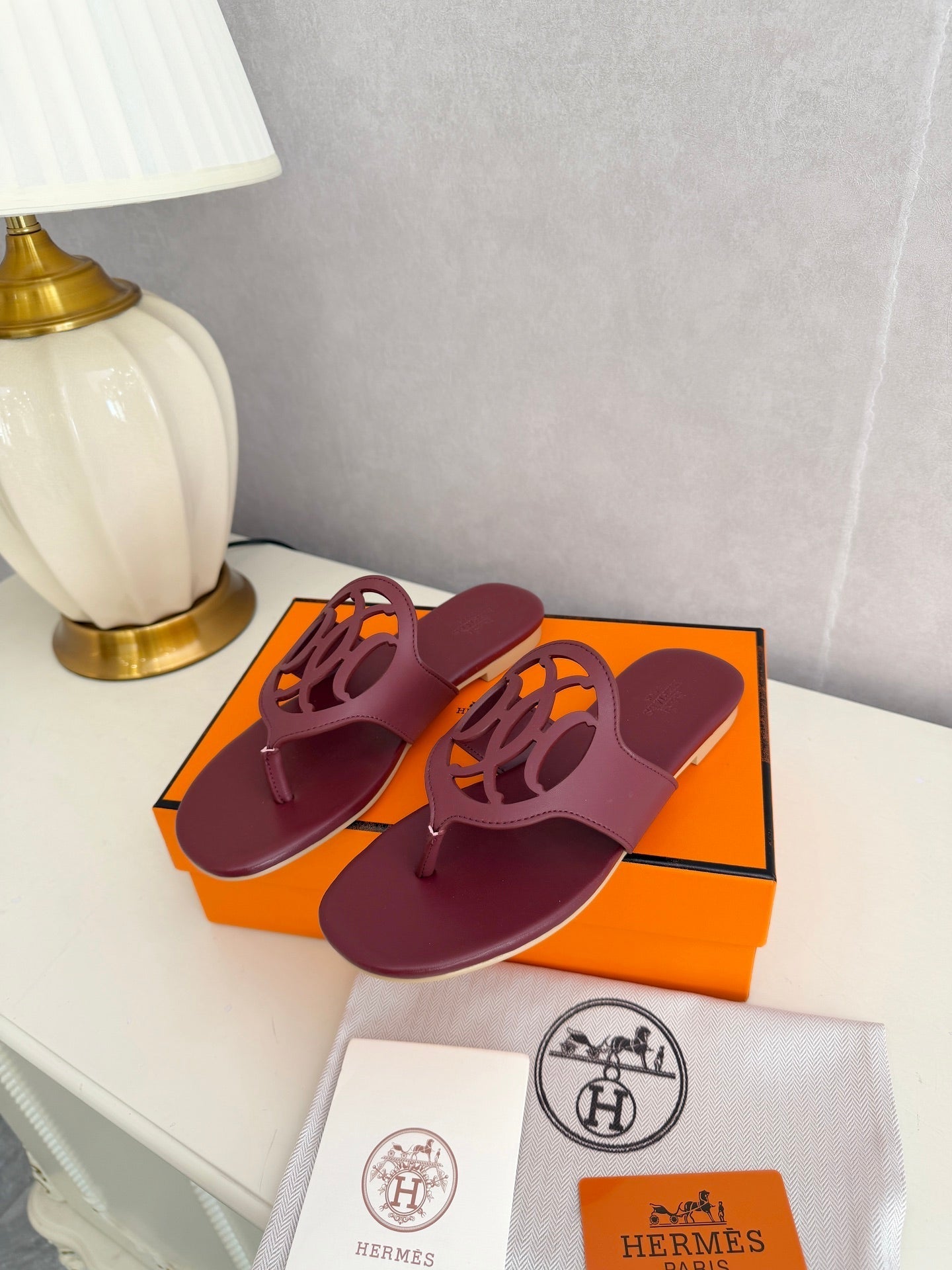 HM Mage Sandal Burgundy Lambskin 605909