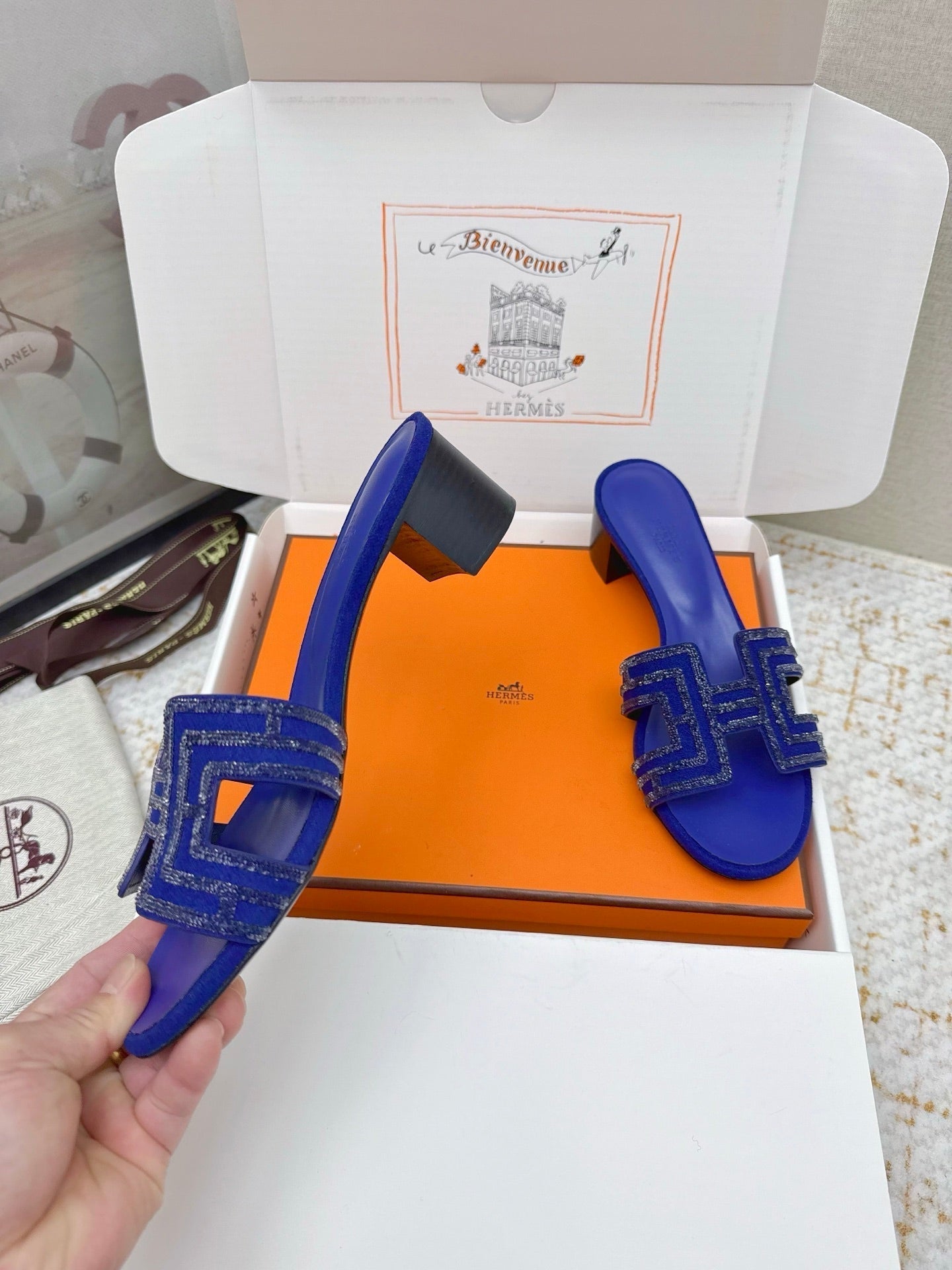 HM 26ss Oran Sandals 50 Cobalt Blue Cowhide 625228