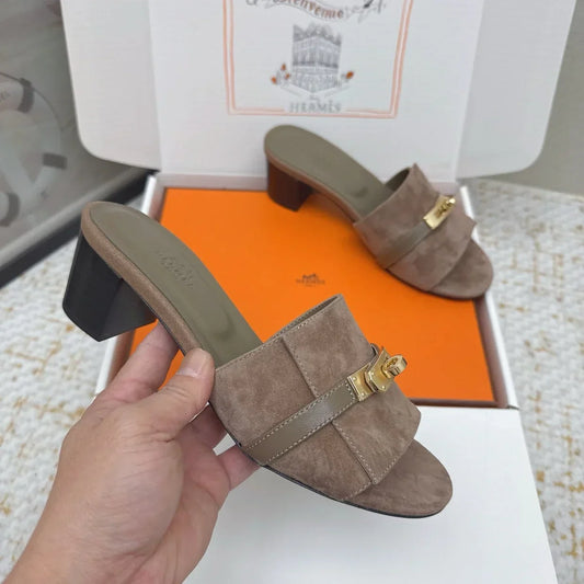 HM 26ss Oasis Sandals 50 Brown Suede Cowhide 625149