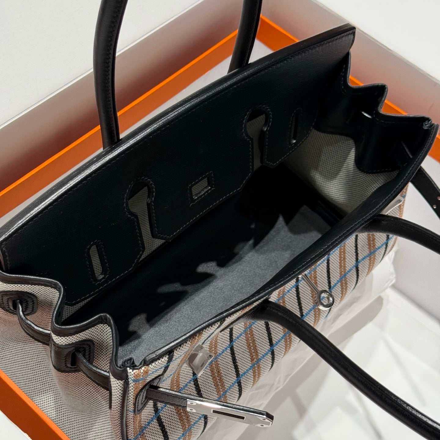 HM Shoulder Birkin 29cm Black Swift Cowhide Toile H Shw 249917