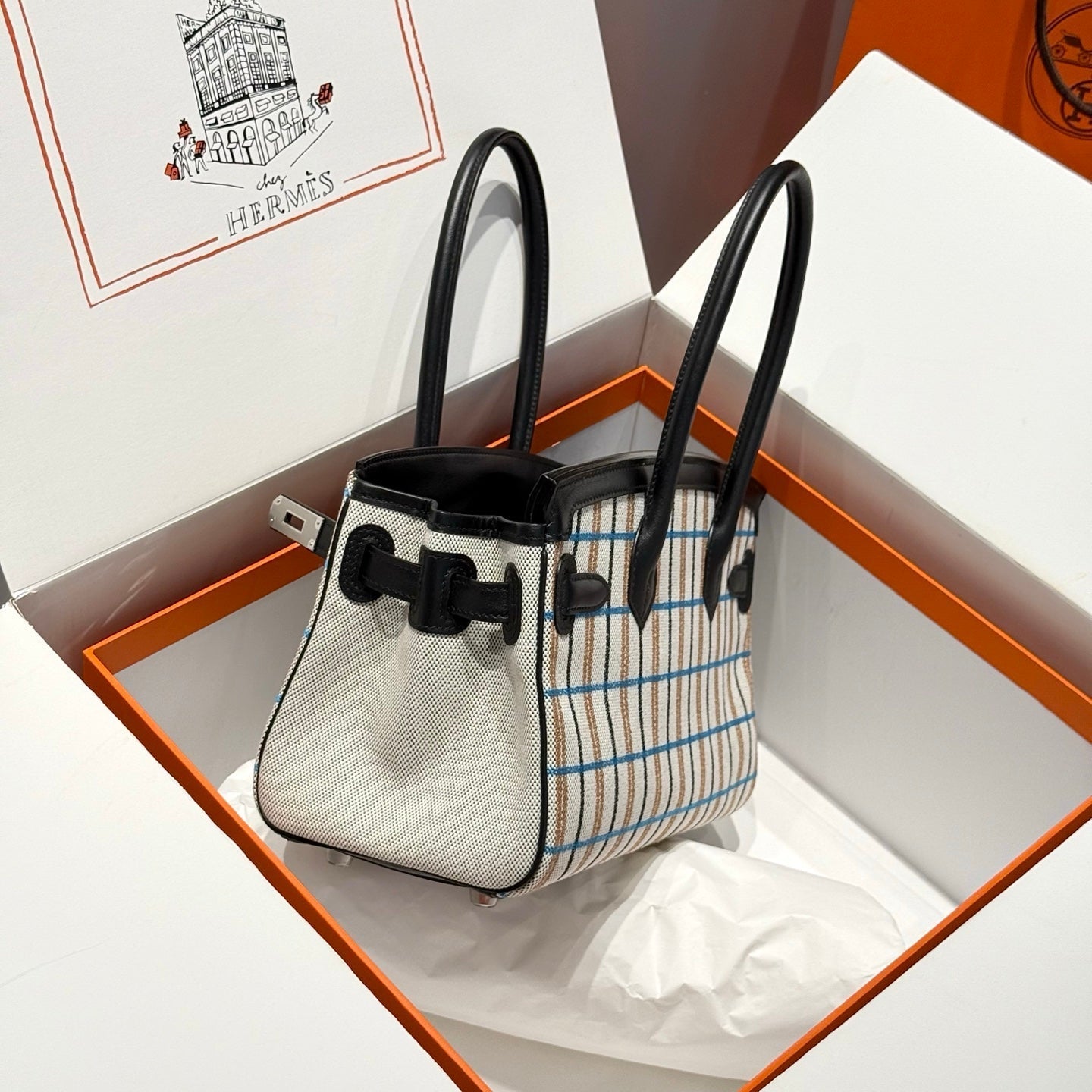HM Shoulder Birkin 29cm Black Swift Cowhide Toile H Shw 249917