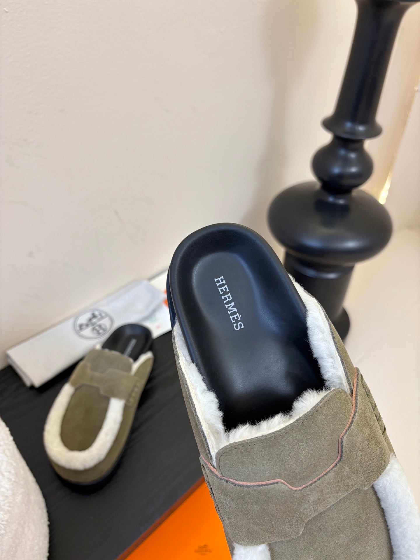 HM slippers birkenstocks olive green suede 478433