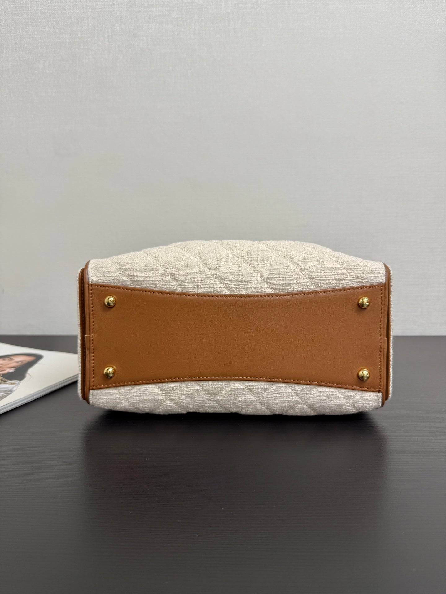 Chanel 2026 Hobo Bag Cream Brown Canvas Leather