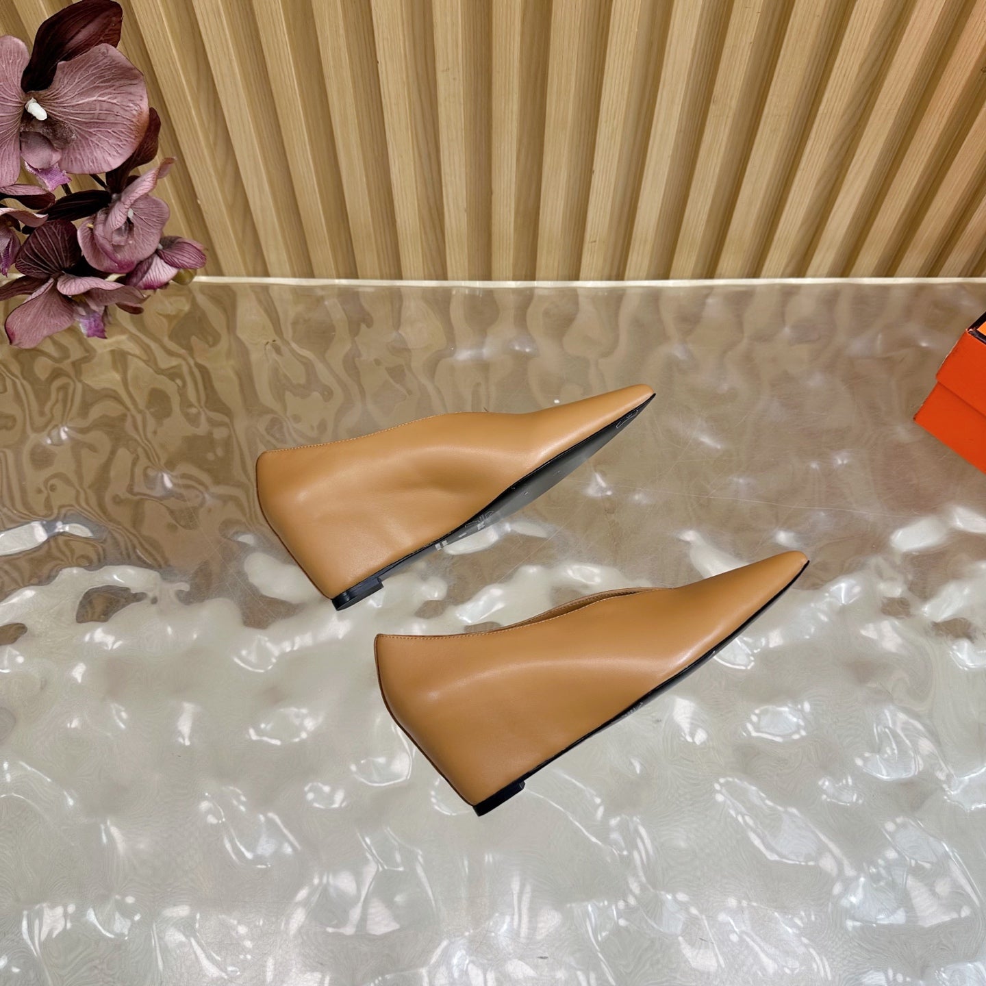 HM Louna 55 Pump 50mm Burnt caramel Sheepskin  498199