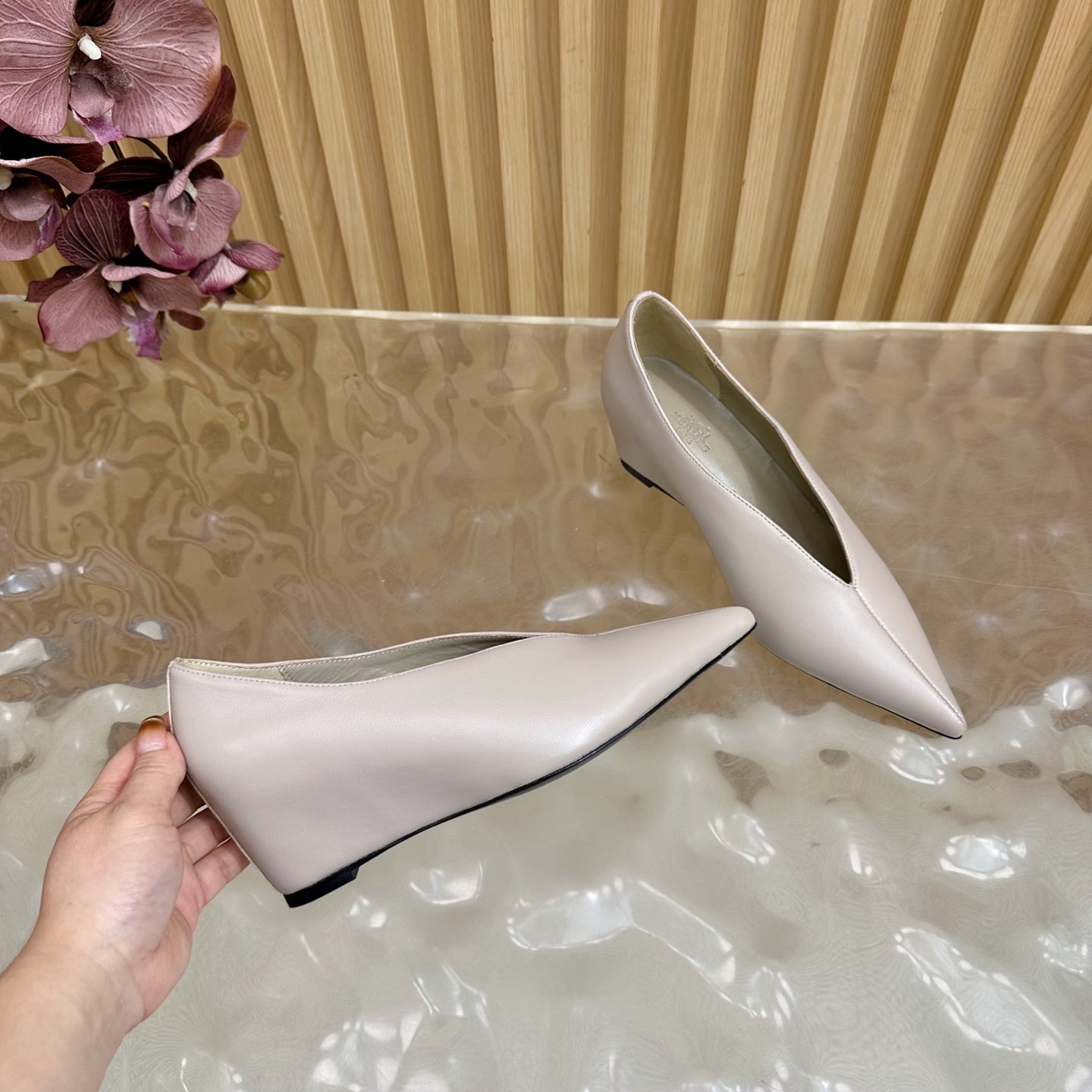 HM Louna 55 Pump 50mm Light Beige Sheepskin 498201