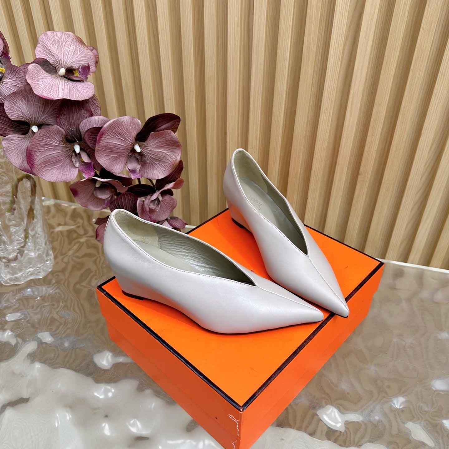 HM Louna 55 Pump 50mm Light Beige Sheepskin 498201