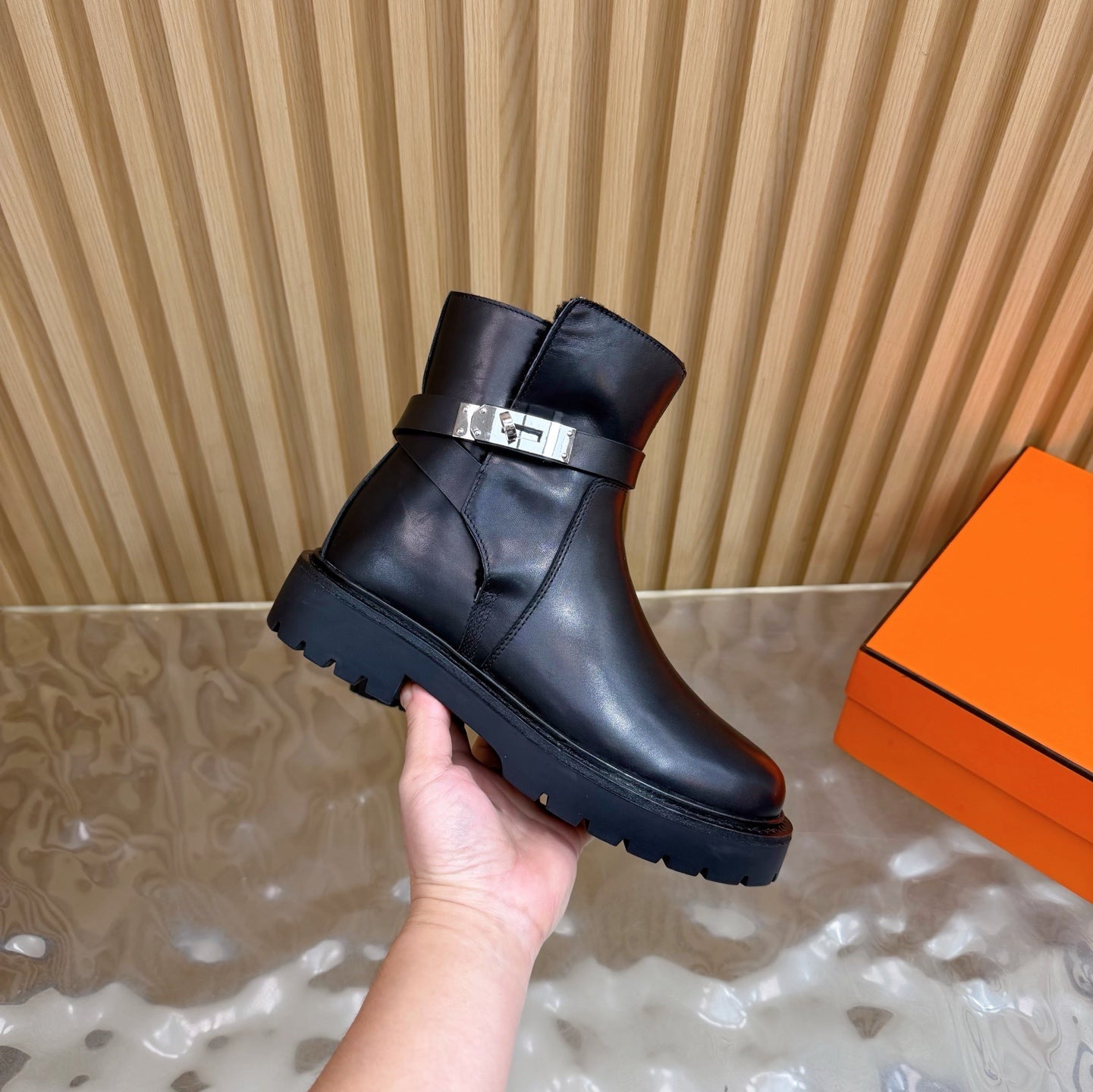 HM Jeff Ankle Boots Black Nappa Leather 537932