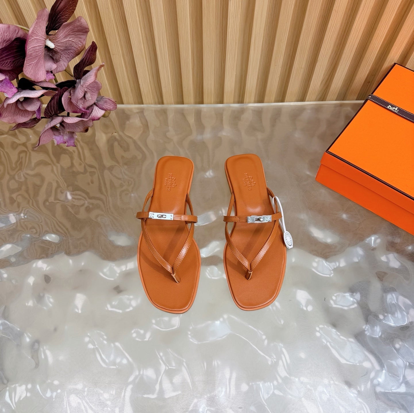 HM Miss Flip-Flops Camel Calfskin589206