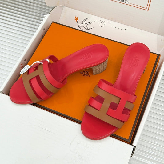 HM 26s Strappy Sandals Brown Red Sheepskin 905789