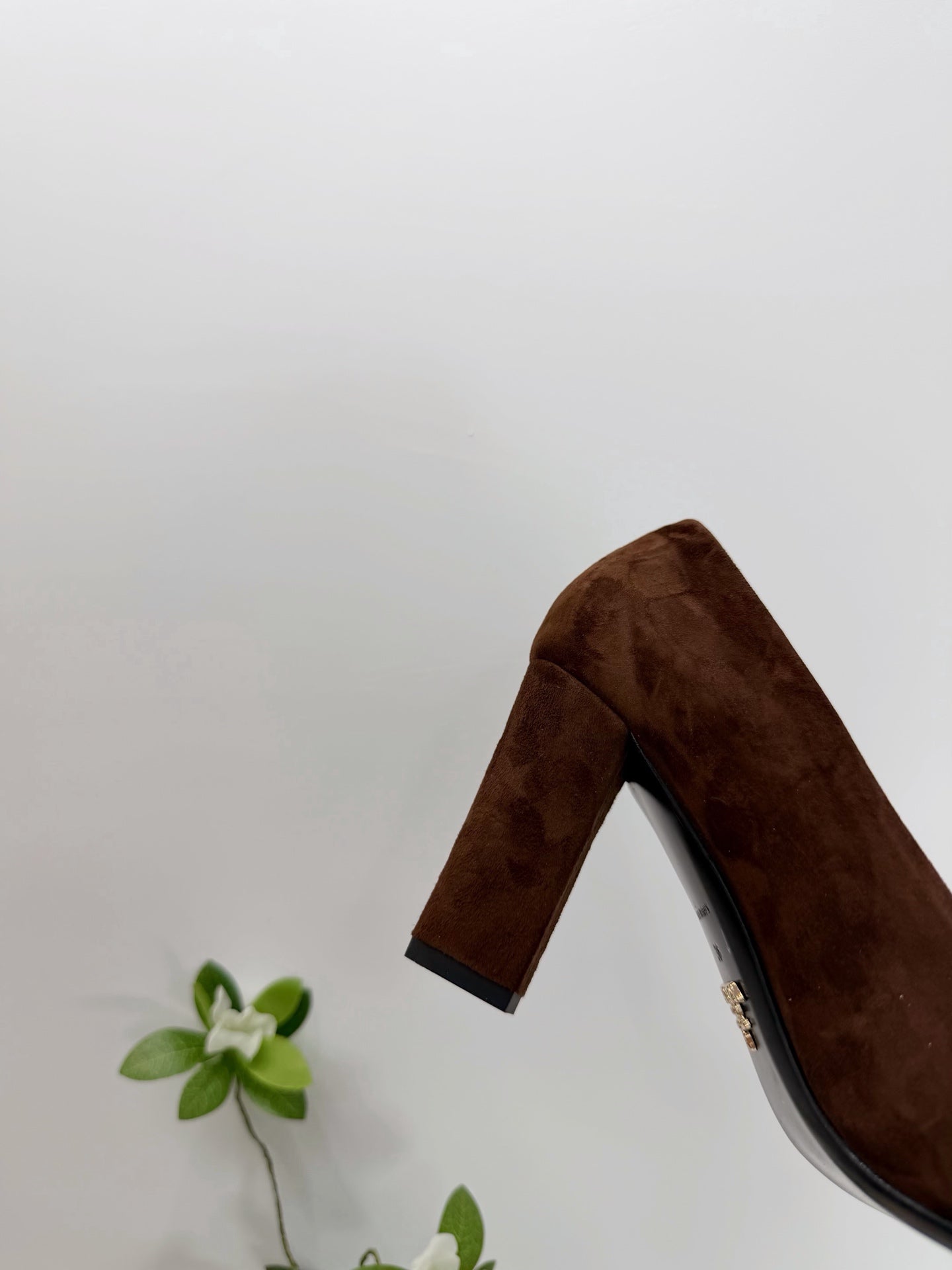 PRA 26SS Square-toe Block Heels 85 Dark Brown Suede 592362