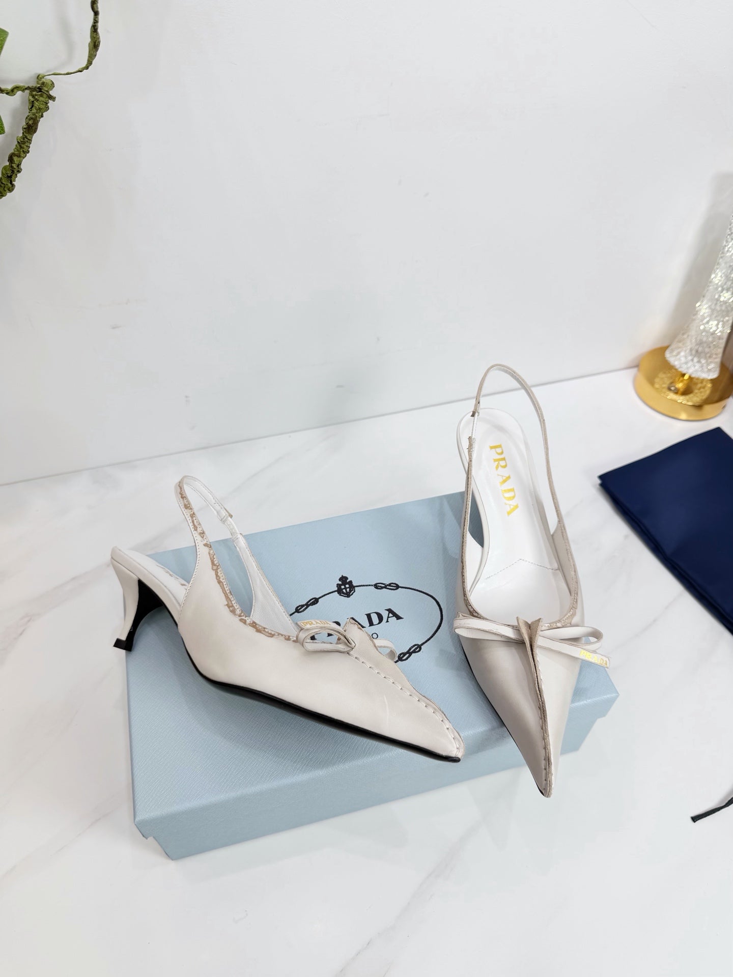 PRA 26SS Slingback 55 Ivory Beige Cowhide 592403