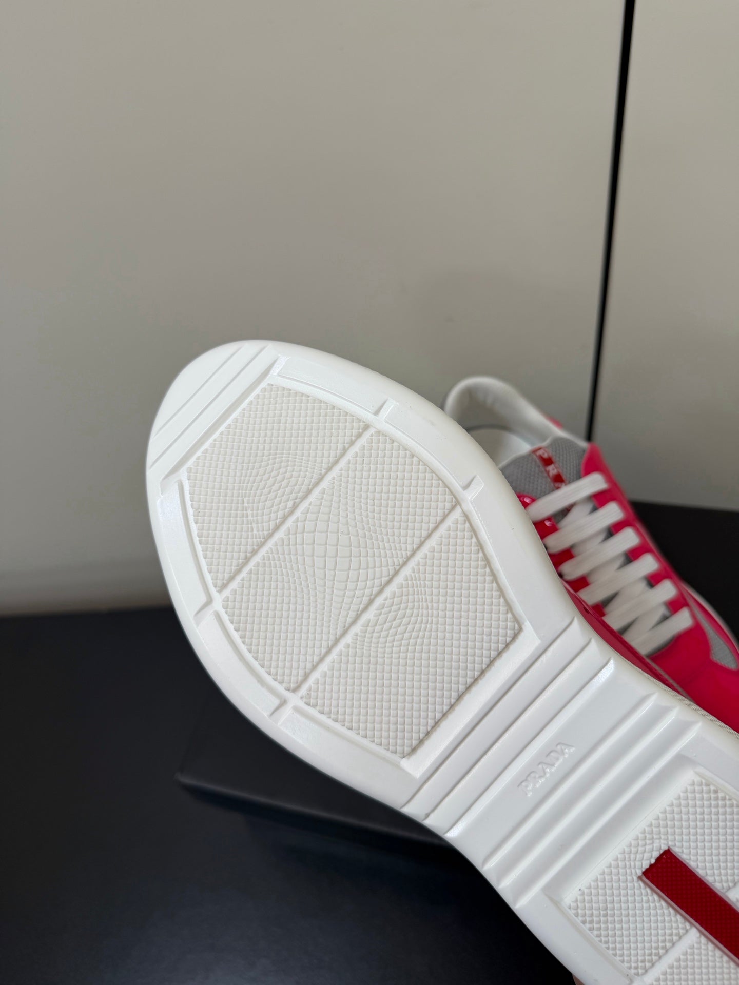 Prada America's Cup Sneaker Pink Patent Leather Mesh 618918