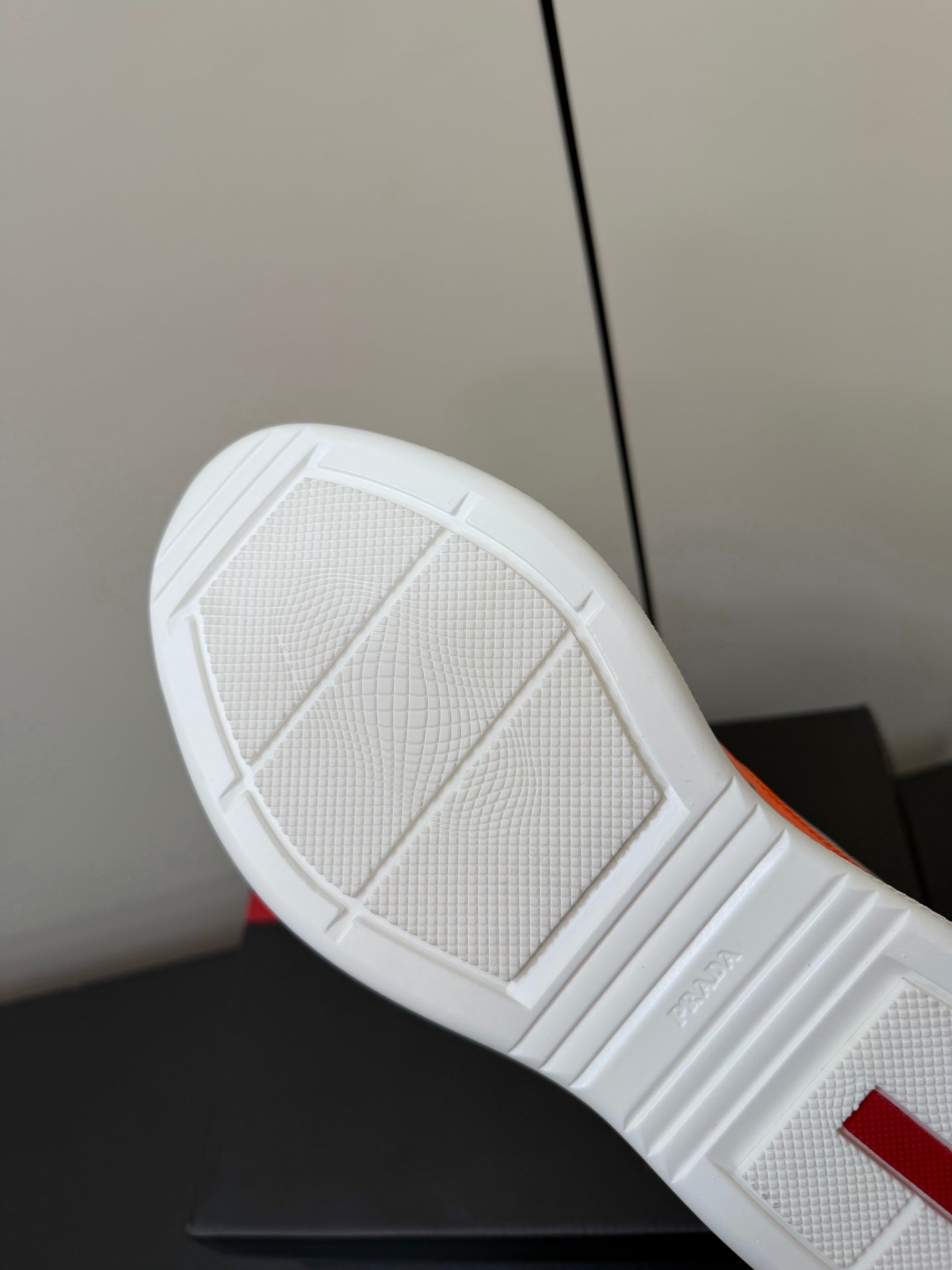 Prada America's Cup Sneaker Orange Patent Leather Mesh 618920