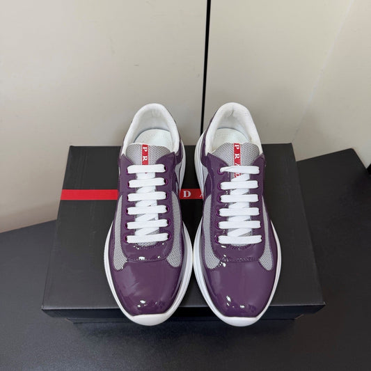 Prada America's Cup Sneaker Purple Patent Leather Mesh 618926