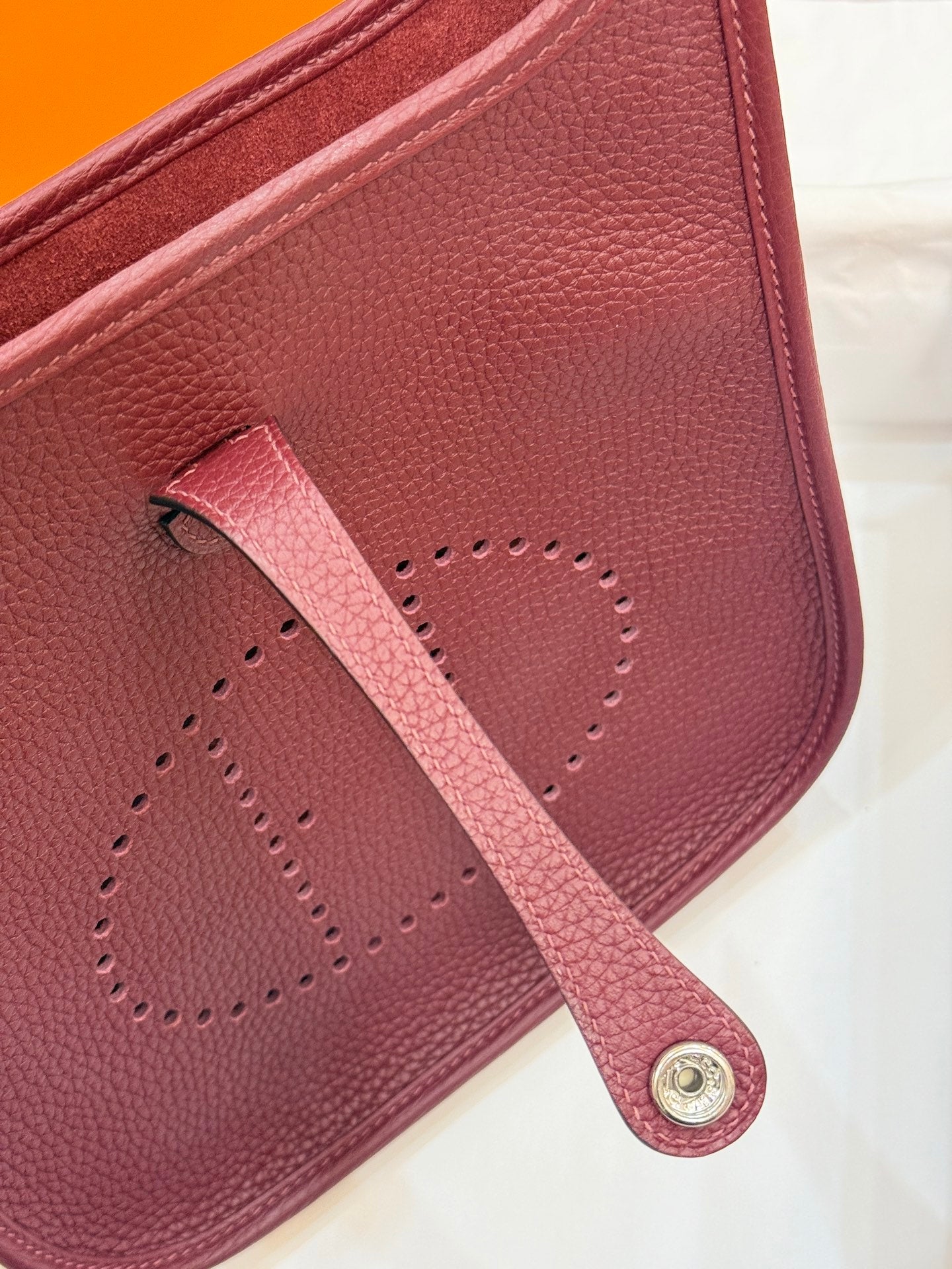 HM Evelyne 23cm Bordeaux Wine Red Togo Leather 281212