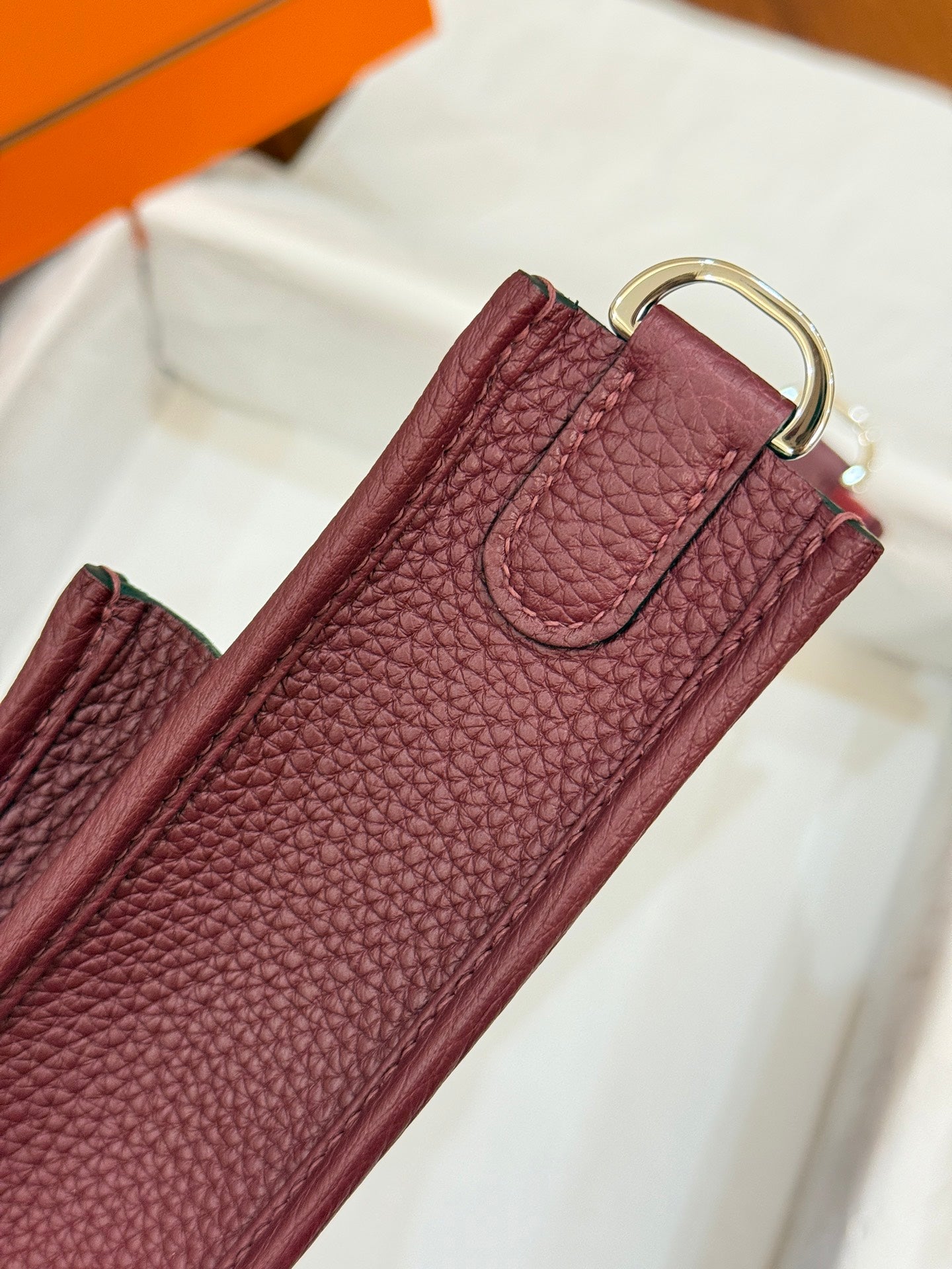 HM Evelyne 23cm Bordeaux Wine Red Togo Leather 281212