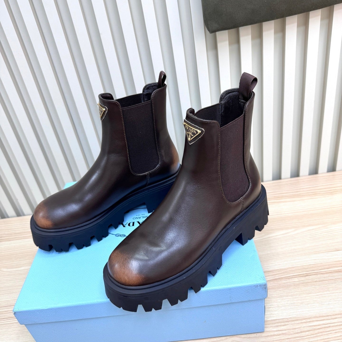 PRA ankle boots dark chocolate brown sheepskin 443662