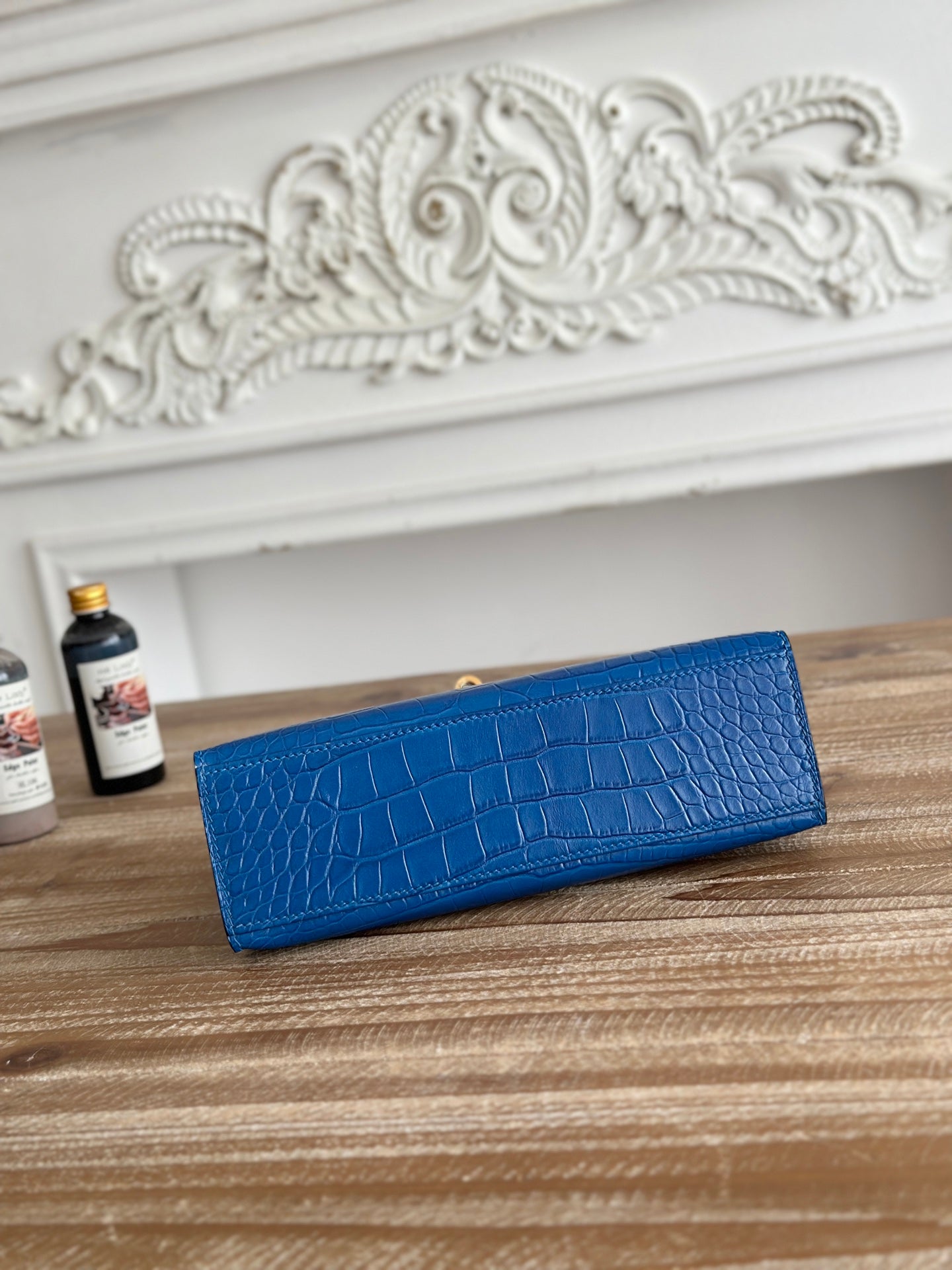 HM 26s Kelly Mini 22cm Dark Blue Croc Embossed Calfskin GHW (25days for production)