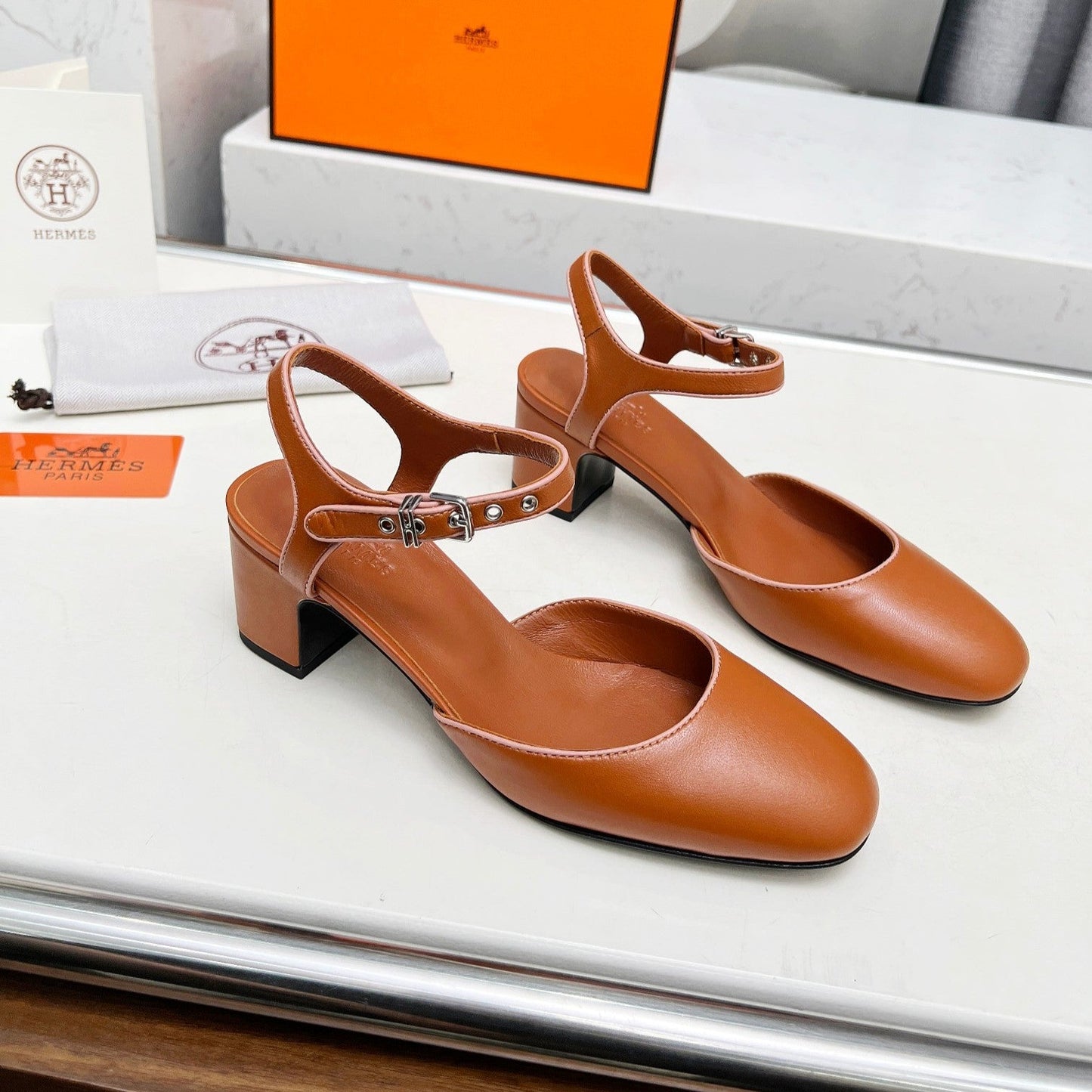 Kamilla ̉60 pump Tan Lambskin 214073