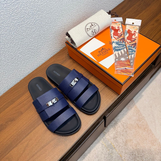 HM Jackson Sandals Dark Blue Espom Leather 707169