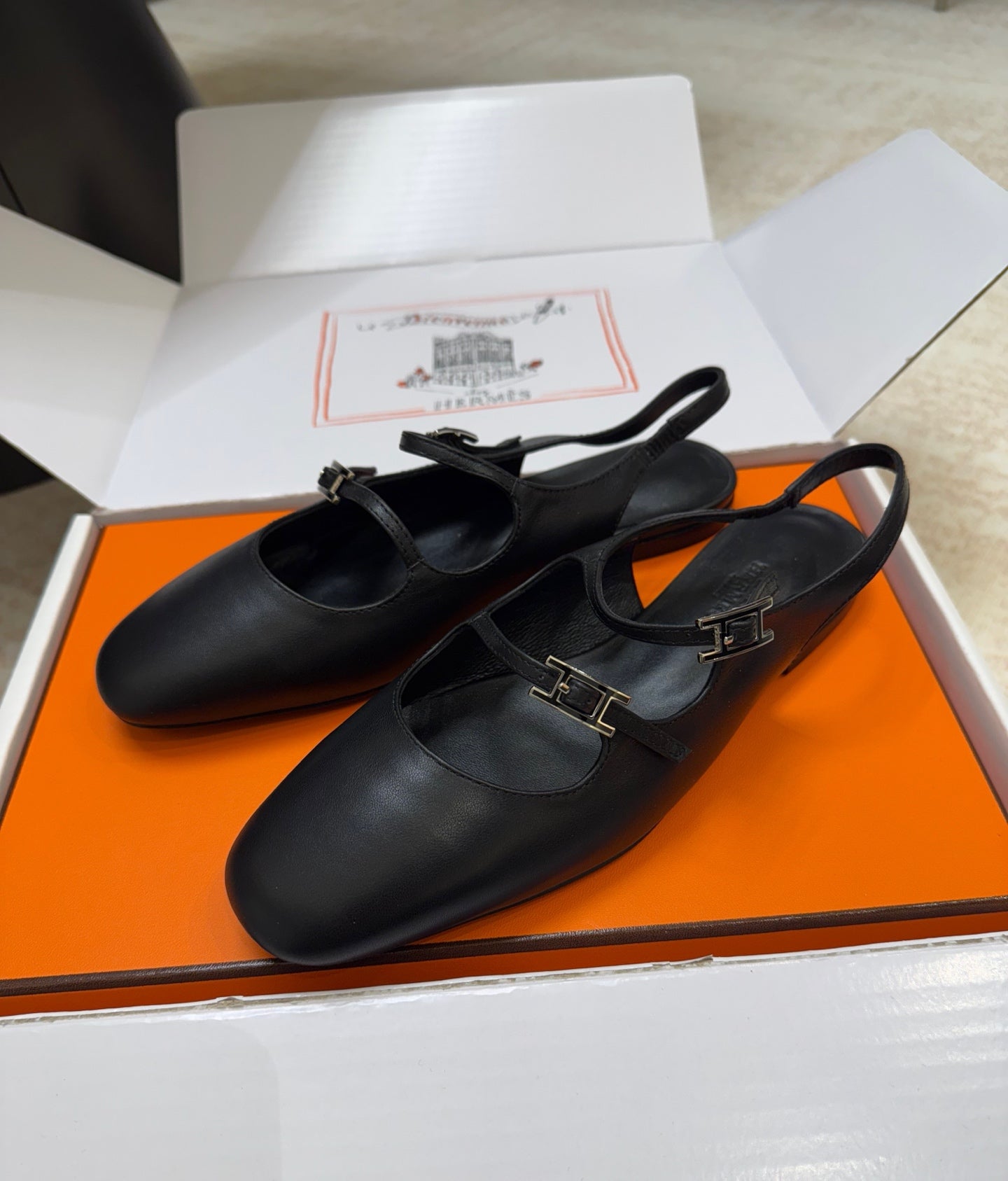 HM Mila Slingback Black Sheepskin 621381