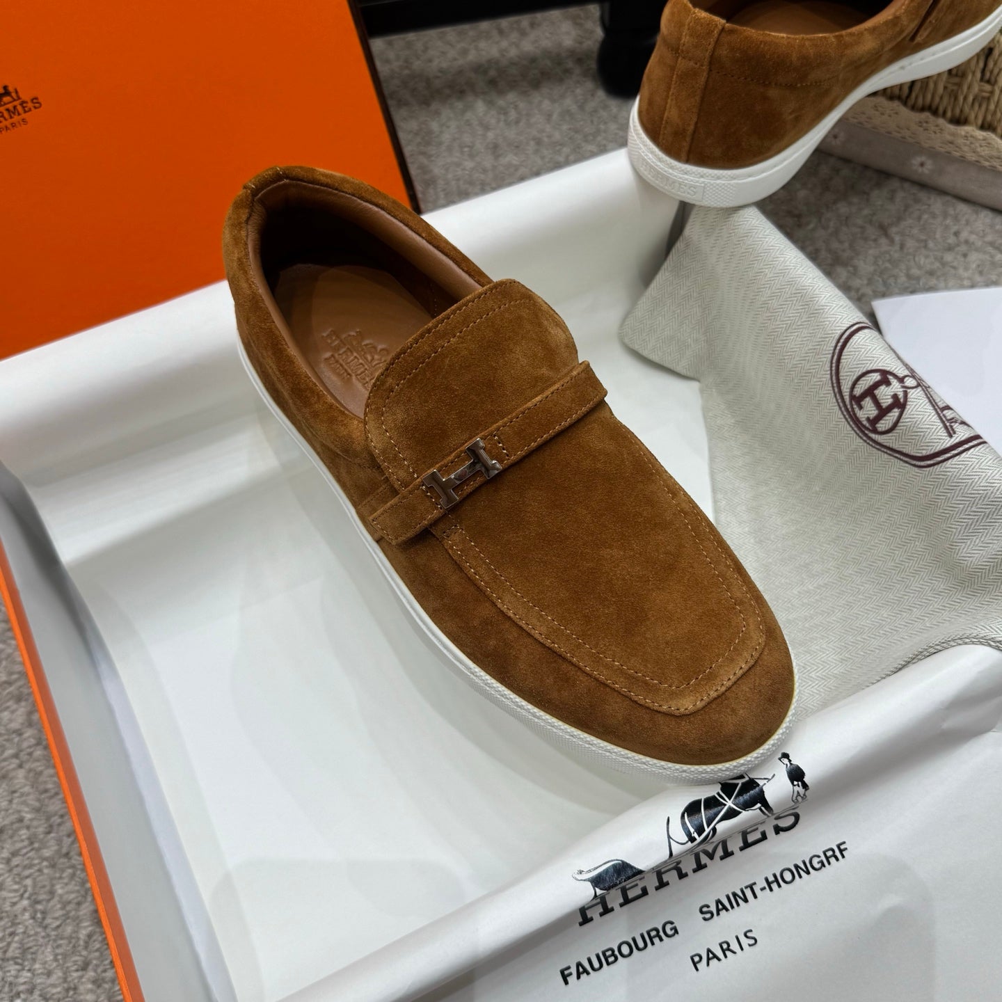 HM Job Loafers Brown Suede 523216
