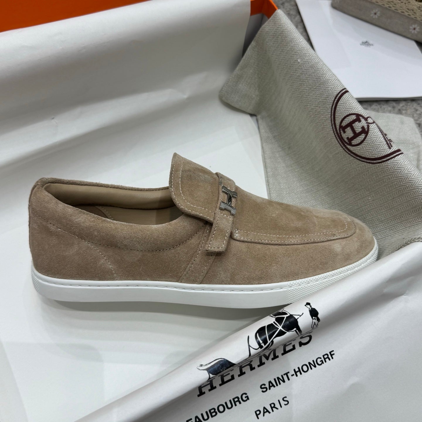 HM Job Loafers Beige Suede 523218